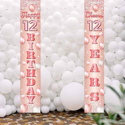 Miniatura 10 de Cartel de feliz cumpleaños 95 de oro rosa, telón de fondo de globos de confeti de 95 años, decoración temática de globos de confeti para mujeres de