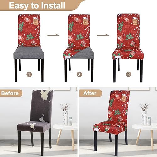 Vista 67 de SearchI - Fundas de silla para comedor, fundas de asiento elásticas, protectores de funda para sillas, funda lavable para sillas sin reposabrazos
