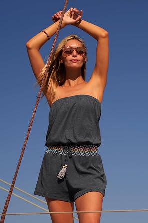 Soluna Swim Women's Sunshine Romper, Casual, Off Shoulder, Beach Cover Ups for Women