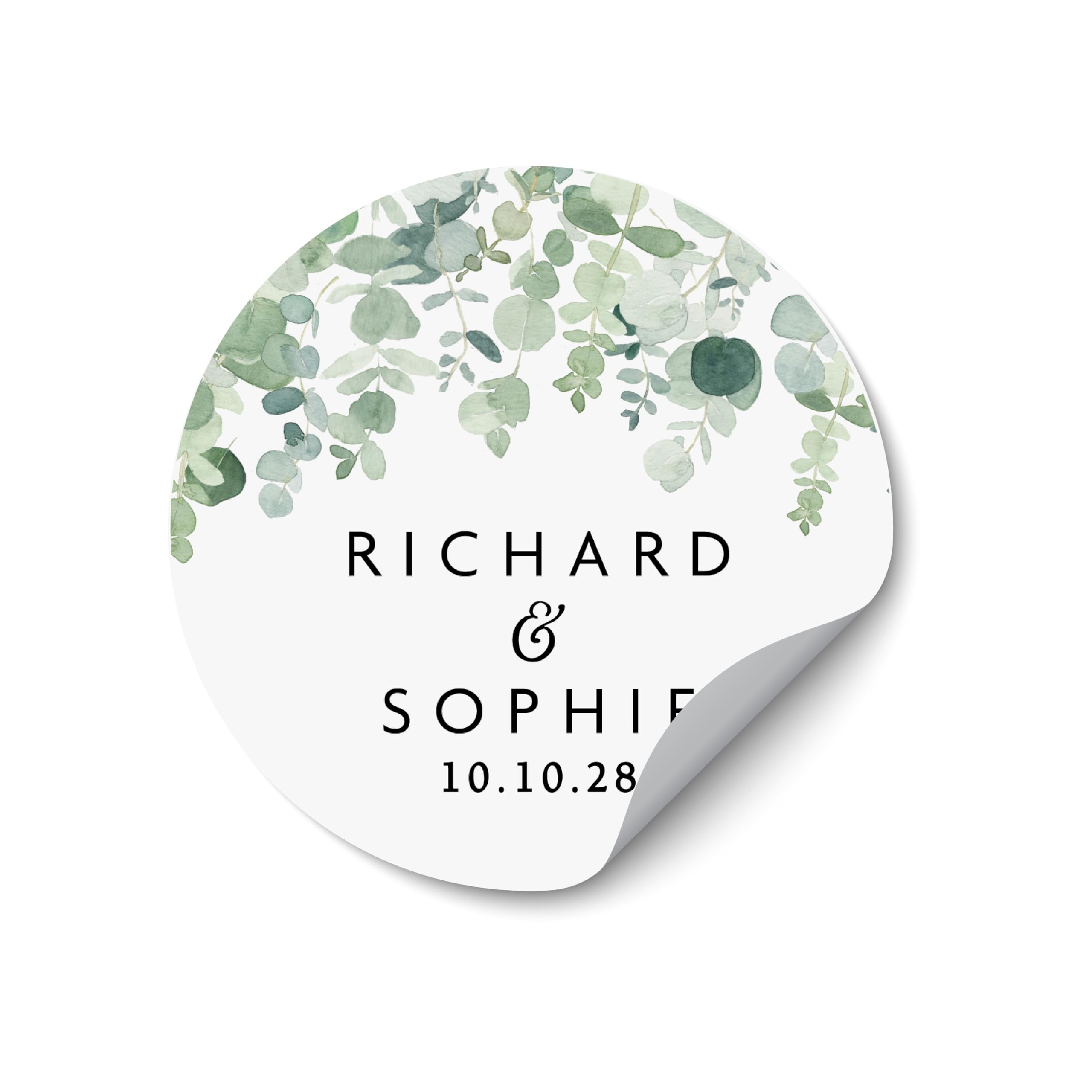 Personalised Custom Name Stickers, Wedding Favour Labels, Round Name Stickers, Clear Envelope Seals, Gift Labels, Custom Wedding Stickers - WC04