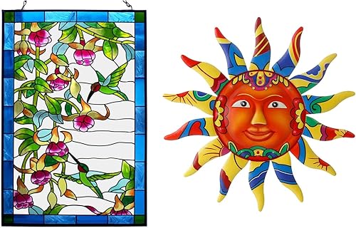 VEWOGARDEN Colgadores para ventana de cristal de colibrí, panel atrapasoles con cadena + 12.7 pulgadas de metal para colgar en la pared del sol disponible en Yaxa Guatemala