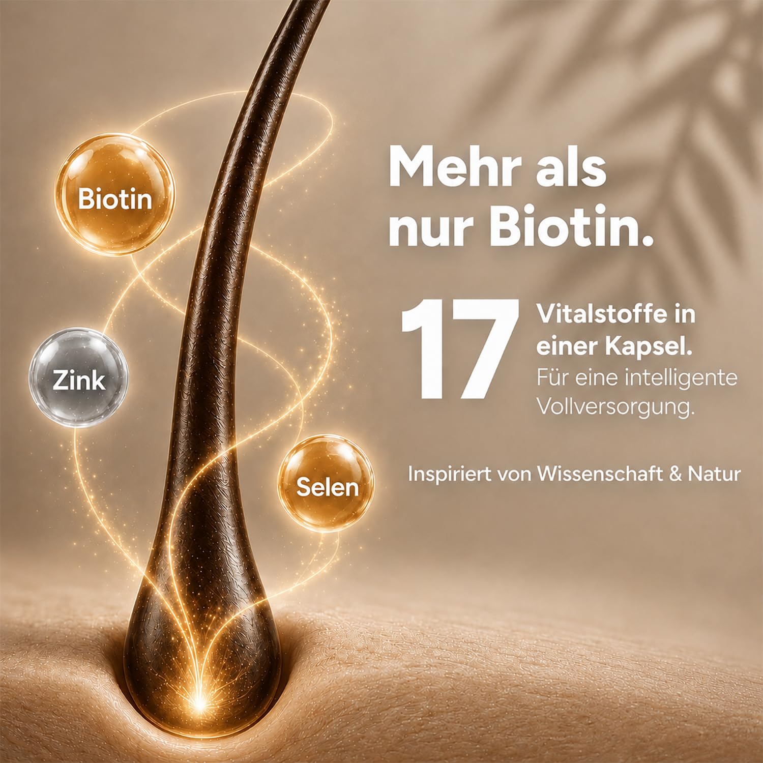 Haar Vitamine Haarausfall - 120 Kapseln I Hochdosiert mit Biotin, Zink, Selen, OPC, Hirse-Extrakt (reich an Silizium und Kieselerde) ohne chemische Haarwuchsmittel I Haarvitamine für Haar- & Bartwuchs