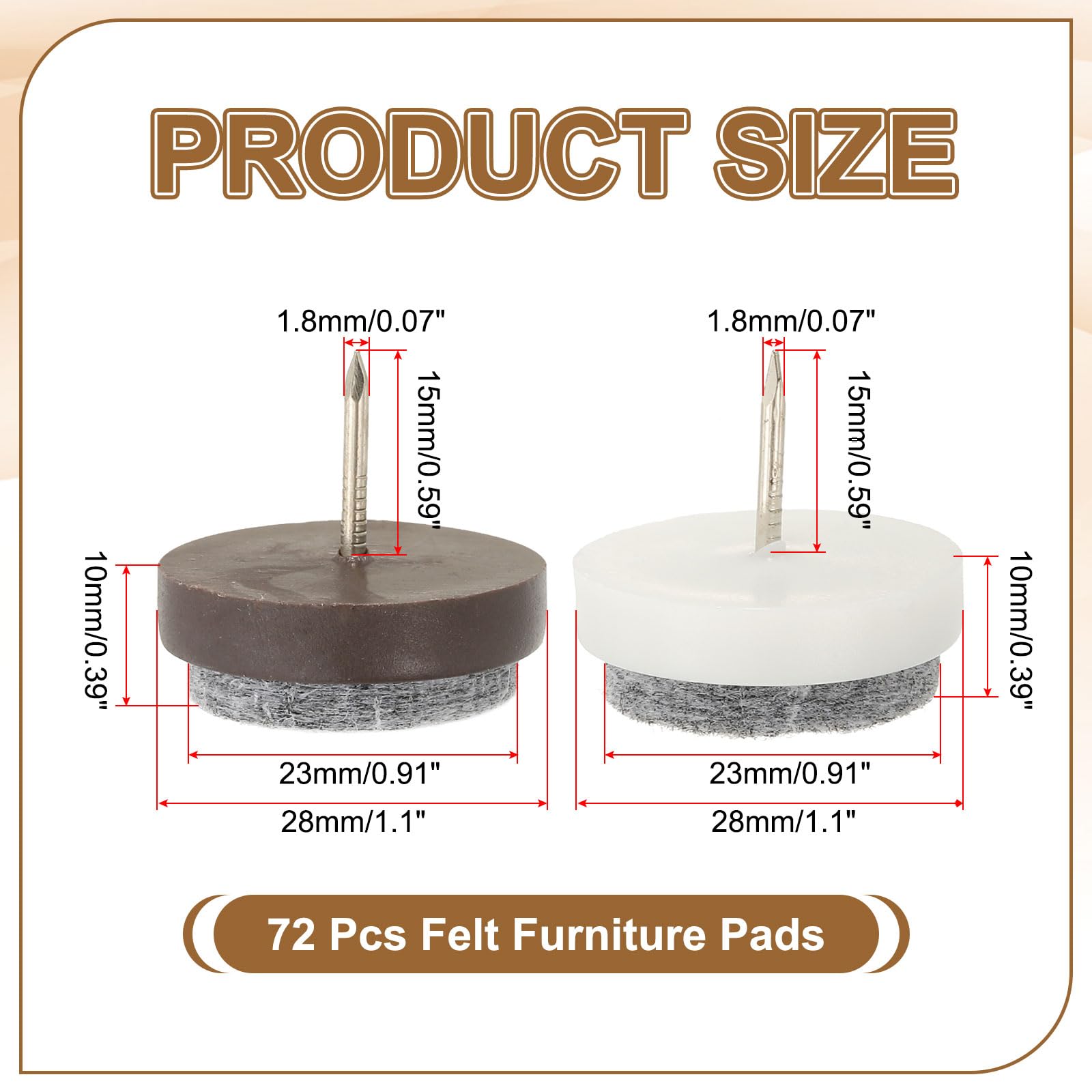 PATIKIL 28 mm Nail-on Felt Pads - Image 2