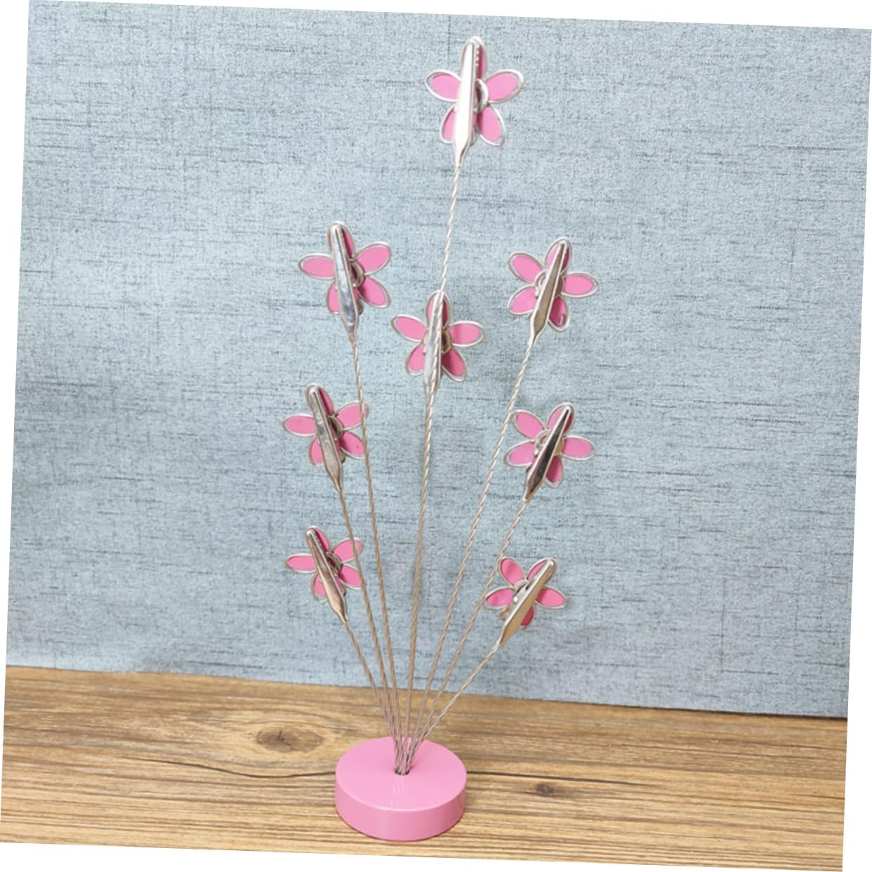 Flower Memo Folder Holder Desk Decor Photo Clip Stand Stainless Steel Multi-Photo Wedding Decor