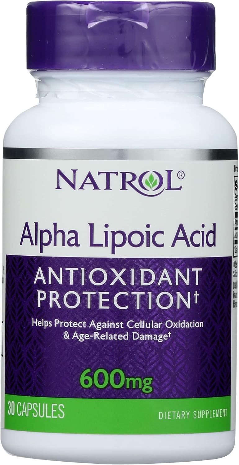 Natrol Alpha Lipoic Acid 600MG, Non GMO, Drug Free, 30