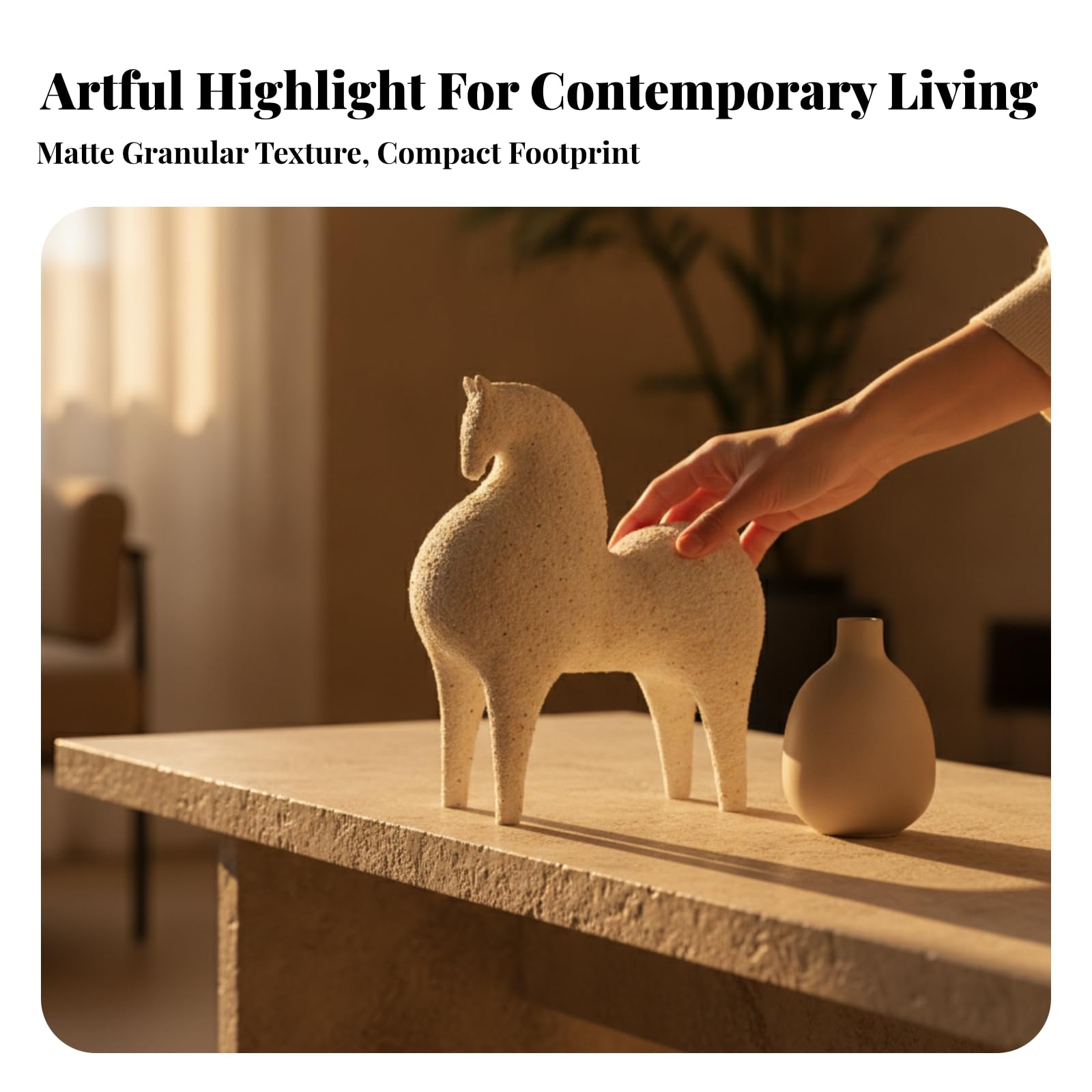 Scultura di Cavallo Compatto, M, Cavallo Astratto