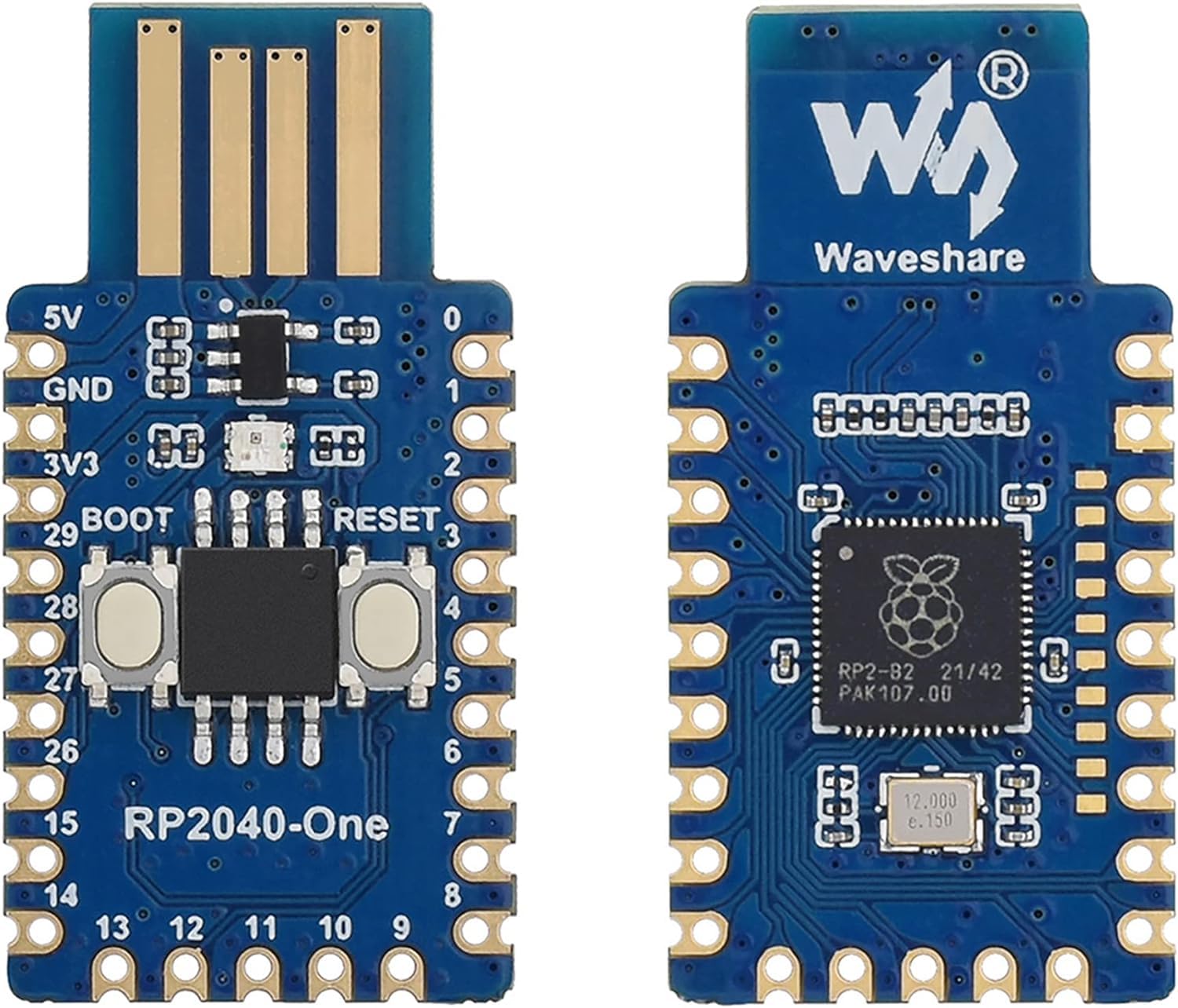 Waveshare RP2040-One, Pico-Like MCU Board Based on Raspberry Pi RP2040, 4MB Flash MCU Board, Dual-Core Arm Cortex M0+ Processor up to 133 MHz, Onboard USB Type-A Plug,Plug and Play-picture-21