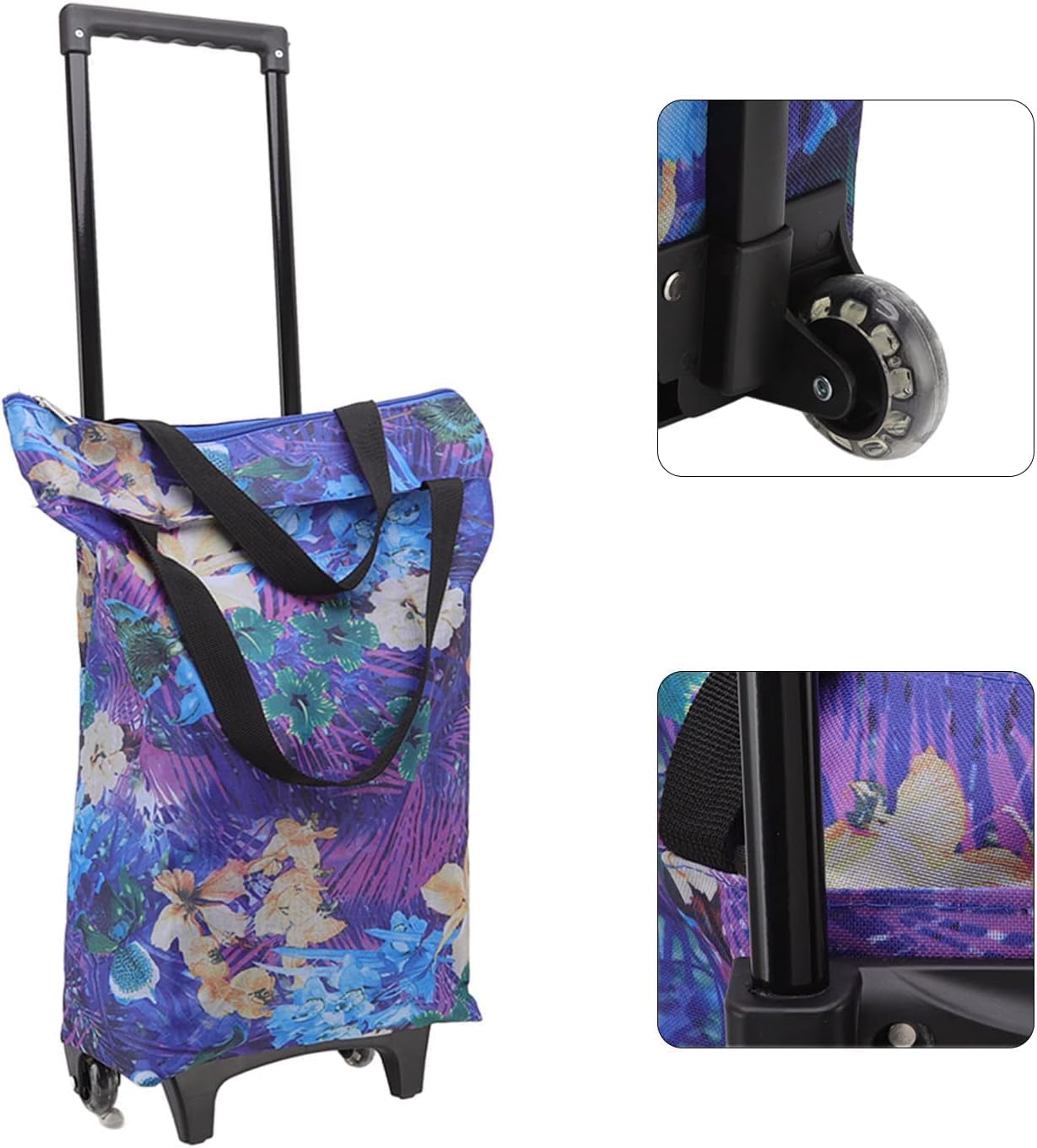 Mobile Tool Trolley Foldable Shopping Cart with 2 Wheels, Made of 600D Oxford Cloth and Steel Tubes