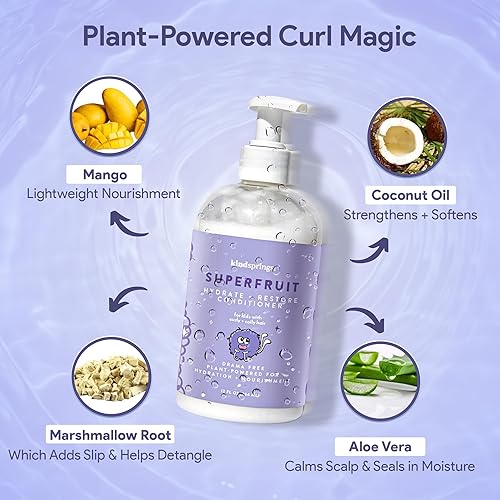 Miniatura 3 de kindsprings Champú para niños, limpiador ultrahidratante para cabello rizado. Champú suave de albaricoque. Sin parabenos, sulfatos ni colorantes. 12