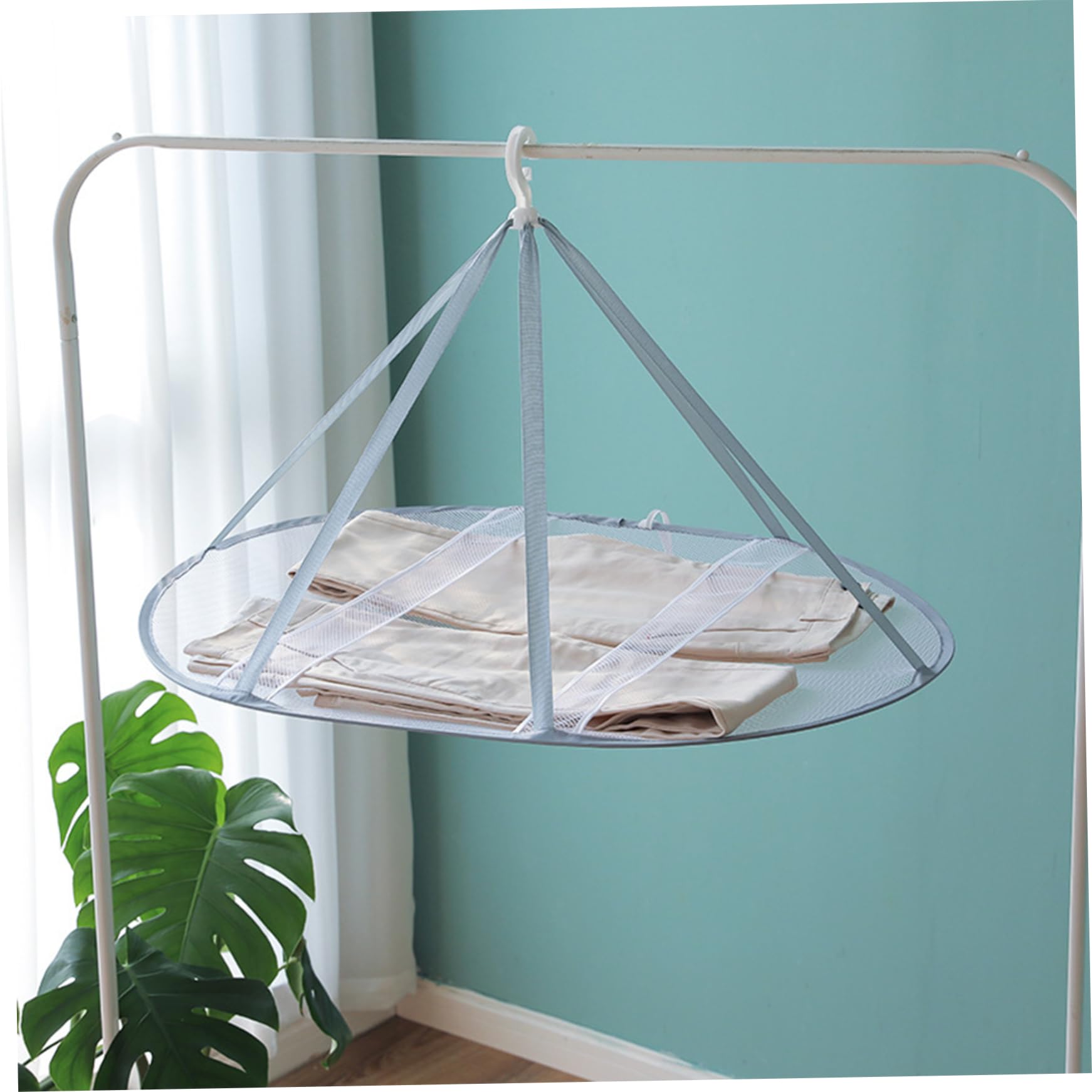 Faticenic Sweater Drying Rack, 30x24 Inch Breathable Mesh Sweater Dryer, Hanging Folding Lay Flat Drying Rack for Laundry Balcony, Dryer