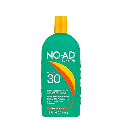 NO-AD Loción de protección solar SPF 30  Protección UVAUVB de amplio espectro  Resistente al agua  Sin octinoxato ni oxibenzona con vitamina E
