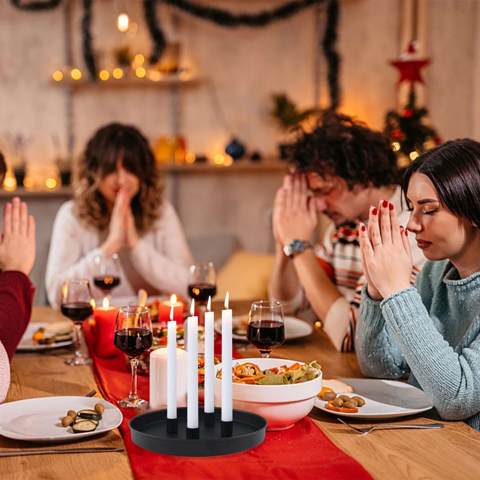 NaDeco Magnet Kerzenhalter Für Stabkerzen - Metall Kerzenständer Sandfarbe