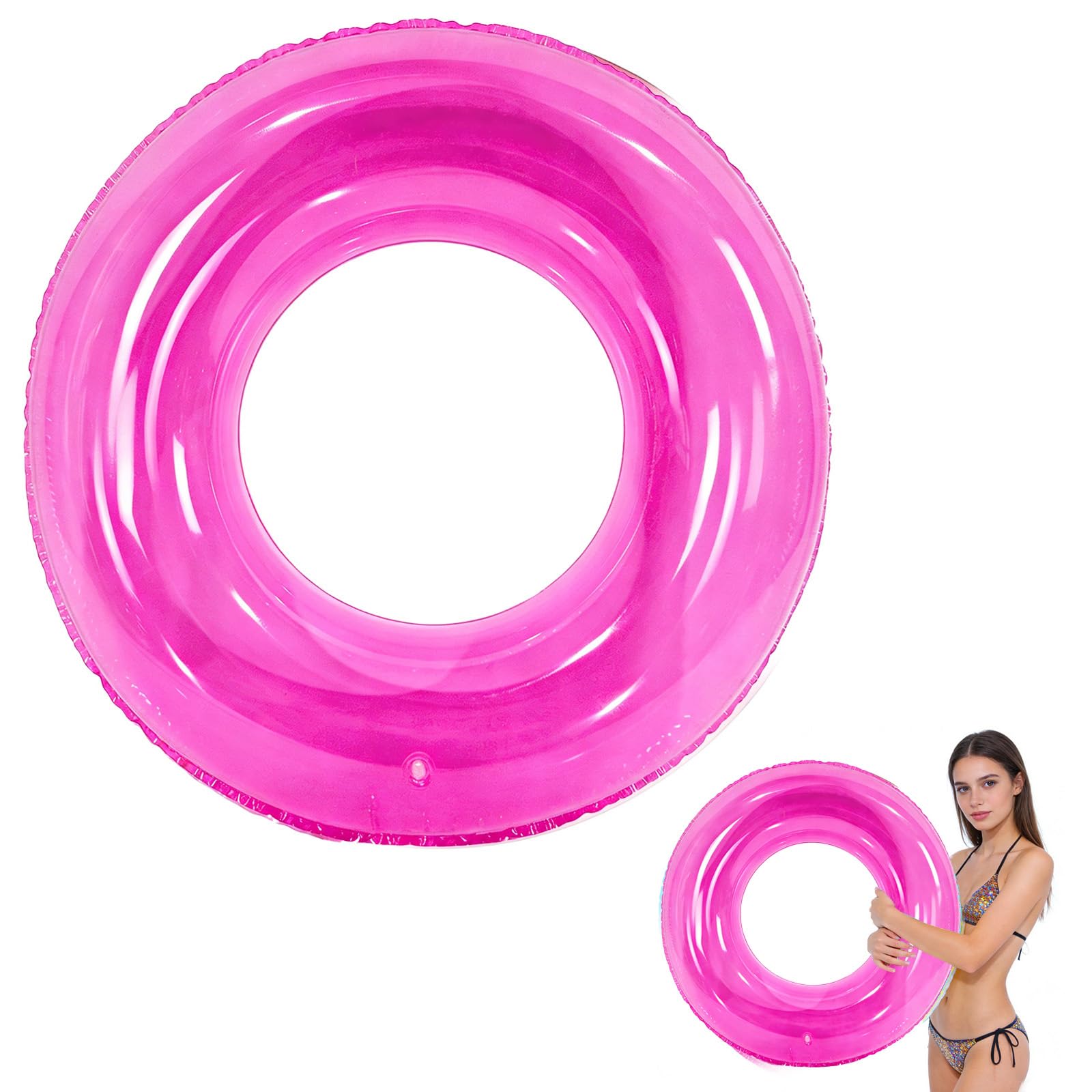 Pink Swimming Ring Inflatable Rubber Rings for Kids Adults,90cm Girls Inflatable Pool Ring Floaties Swim Rings Water Float Inflatables Pool Float for Girls Teenager Women Beach Summer Water Party