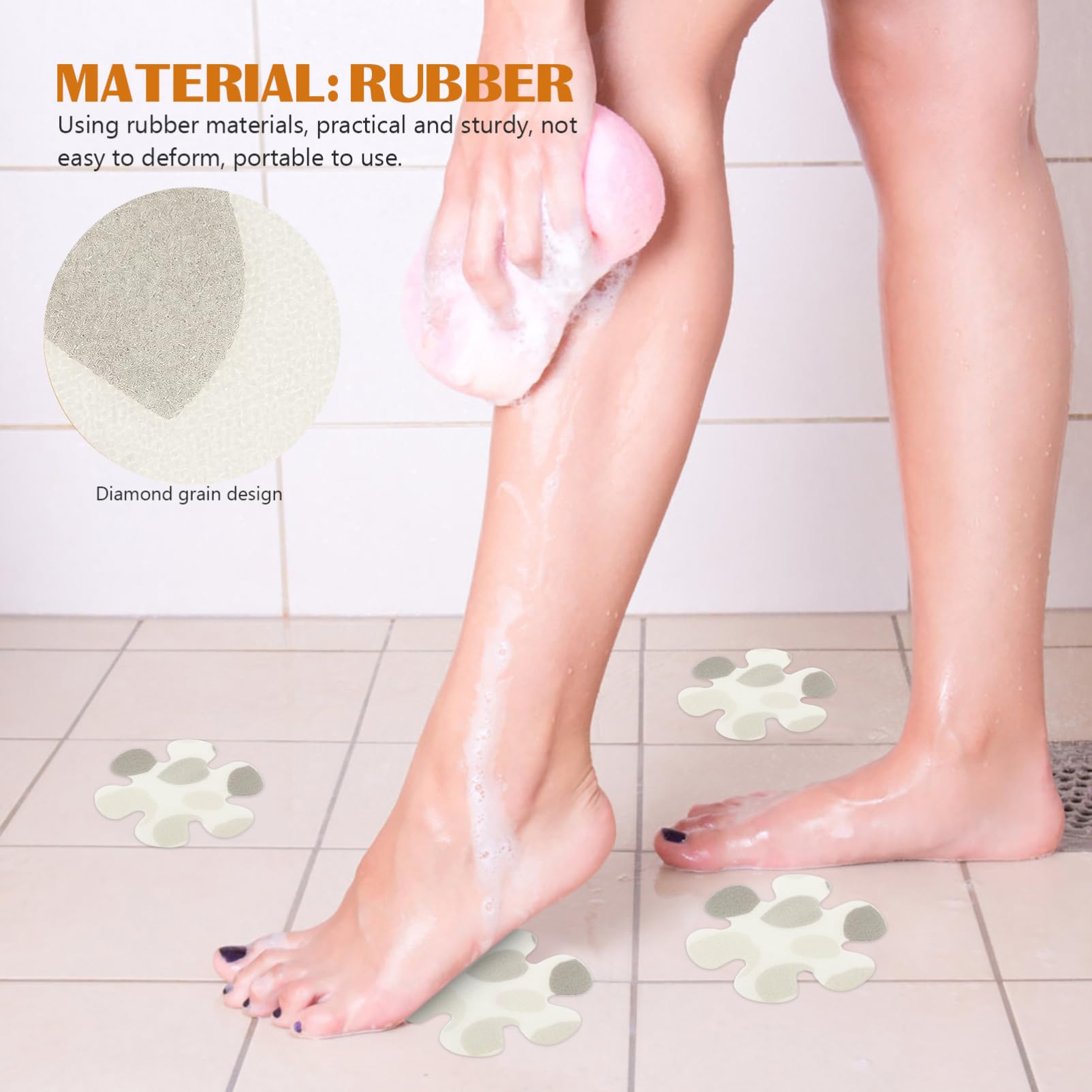 SOLUSTRE 1Set Flower Shape Non Slip Bathroom Stickers Adhesive Bathtub Decals Fun Elegant Shower Safety Self Adhesive for Home Hotel Use