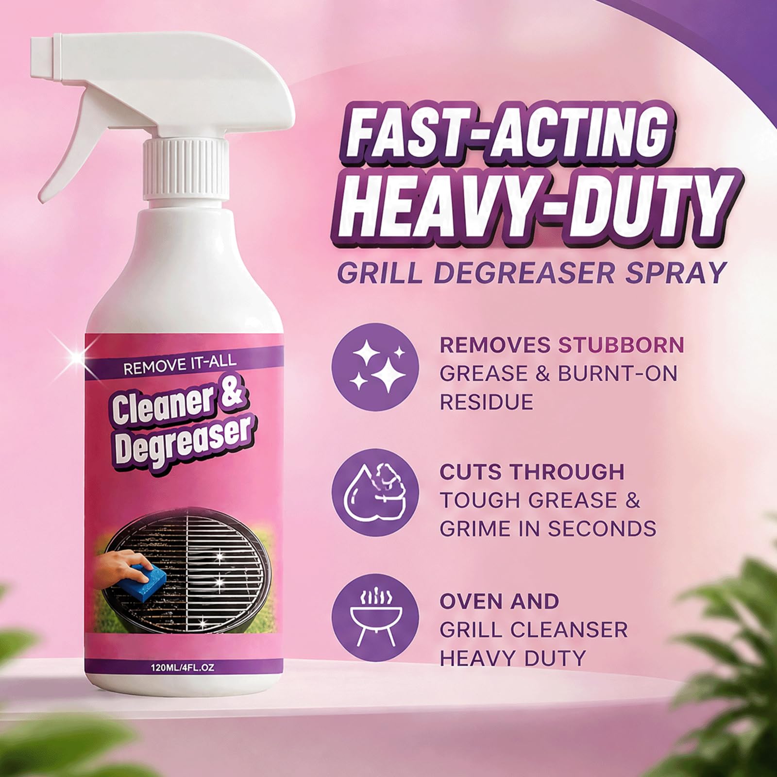 Heavy Grill Degreaser Spray, leistungsstarke Küche, Ofenreiniger Heavy Schaum Spray für Küche Fett, Everyly Function Degreaser Cleanser Duty, (5 stücke)