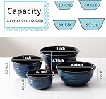 Hasense Mixing Bowls for Cooking, Baking, Ceramic Serving Dishes Set of 4 for Salad, Fruits, Popcorn, Versatile Nesting Bowls for Housewarming Gift, 2.1/1.5/1.0/0.5 Qt, Dishwasher & Microwave Safe