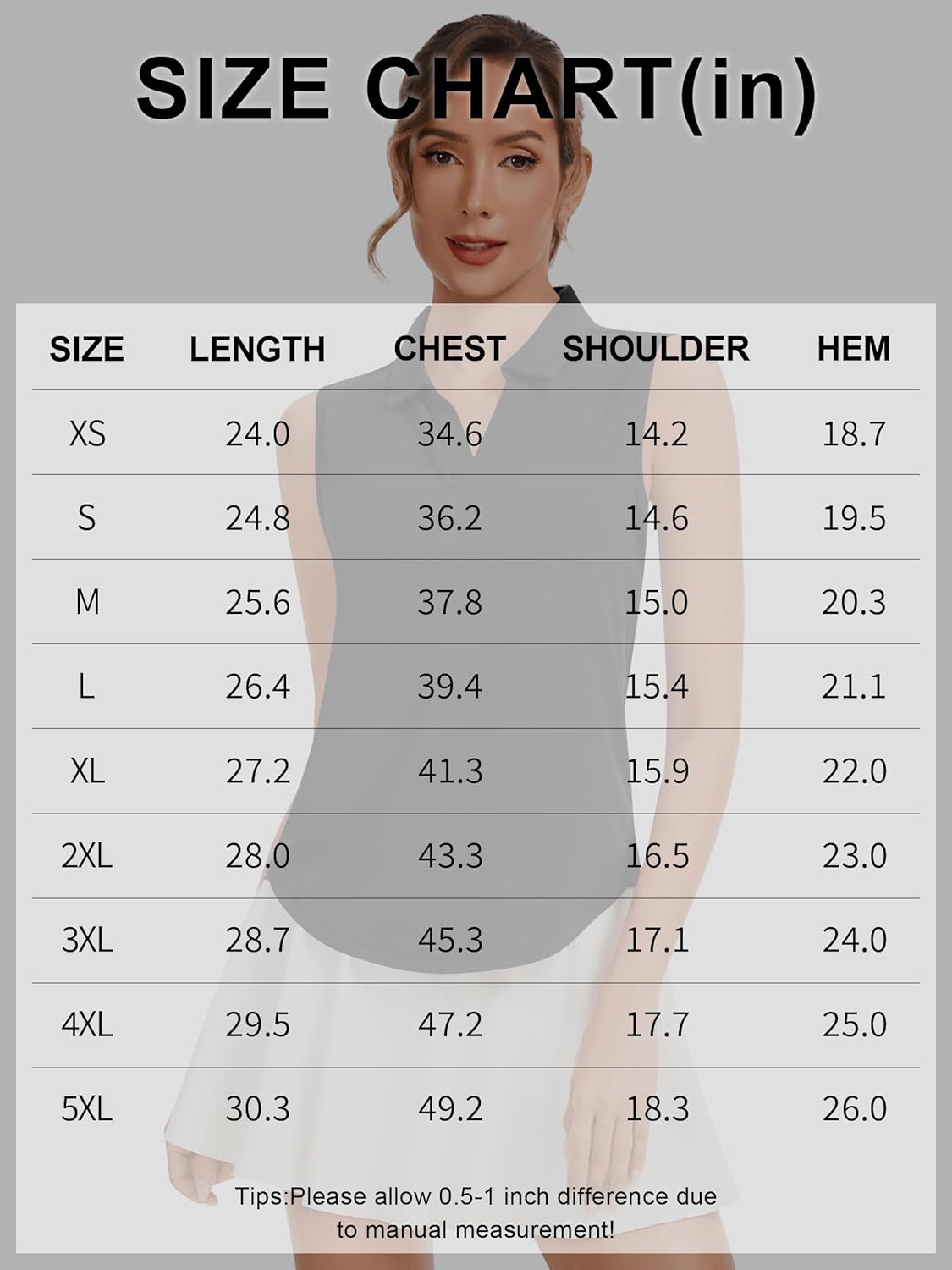 QBK Women's Sleeveless Golf Polo Shirts V-Neck Collared Tennis Tank Tops UPF 50+ Quick Dry Lightweight Athletic Shirt - Image 7