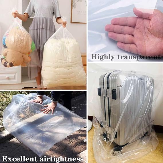2 Pcs Extra Large Clear Plastic Storage Bags - 100 x 150cm Giant Storage Bags，Suitcase Storage Bag，Large Capacity Clear Plastic Waterproof Bag for Moving Storing Large Items