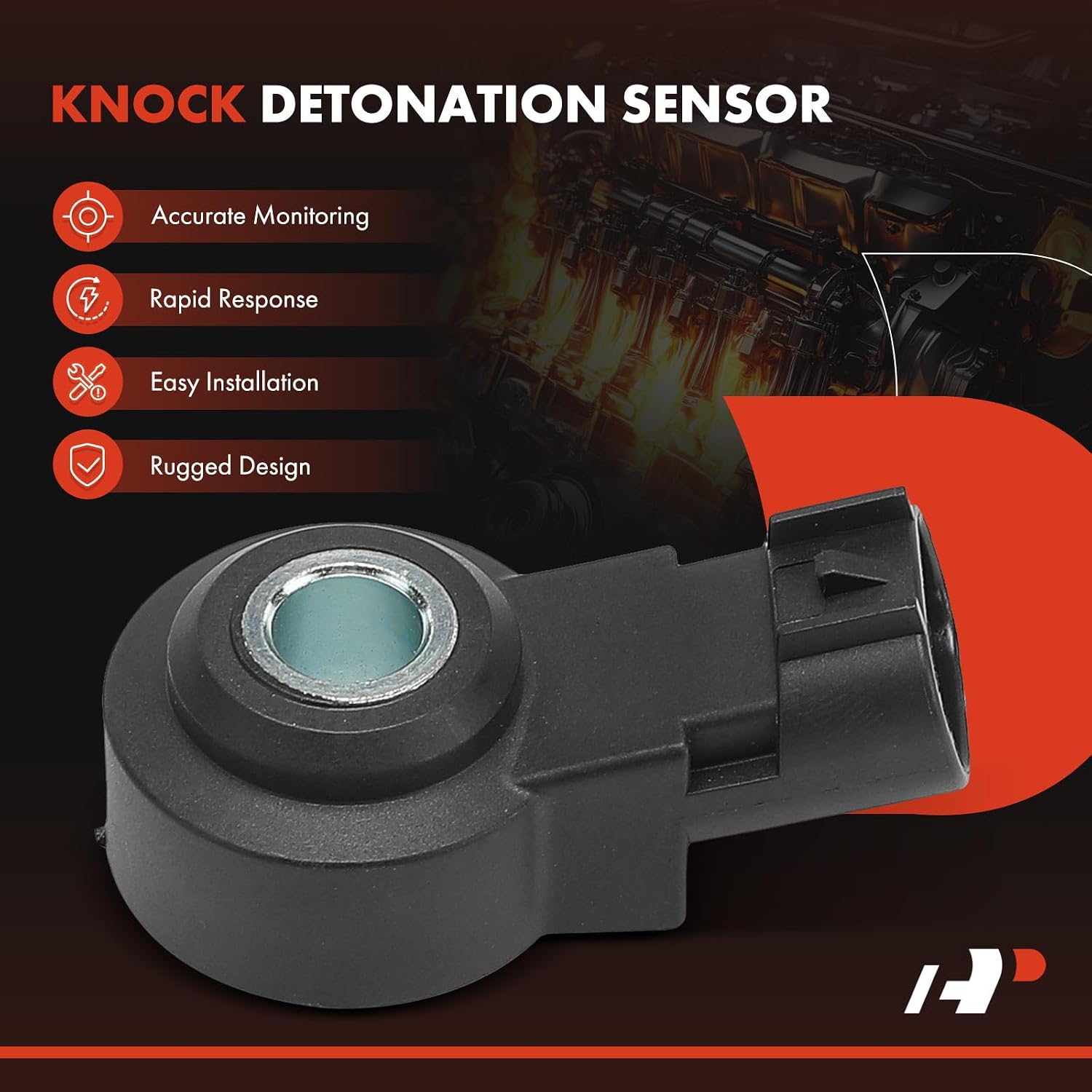 A-Premium Ignition Knock Detonation Sensor Compatible with Suzuki SX4 2010-2013 2.0L, Kizashi 2010-2013 2.4L, Replace# 1864057L00, SU14146