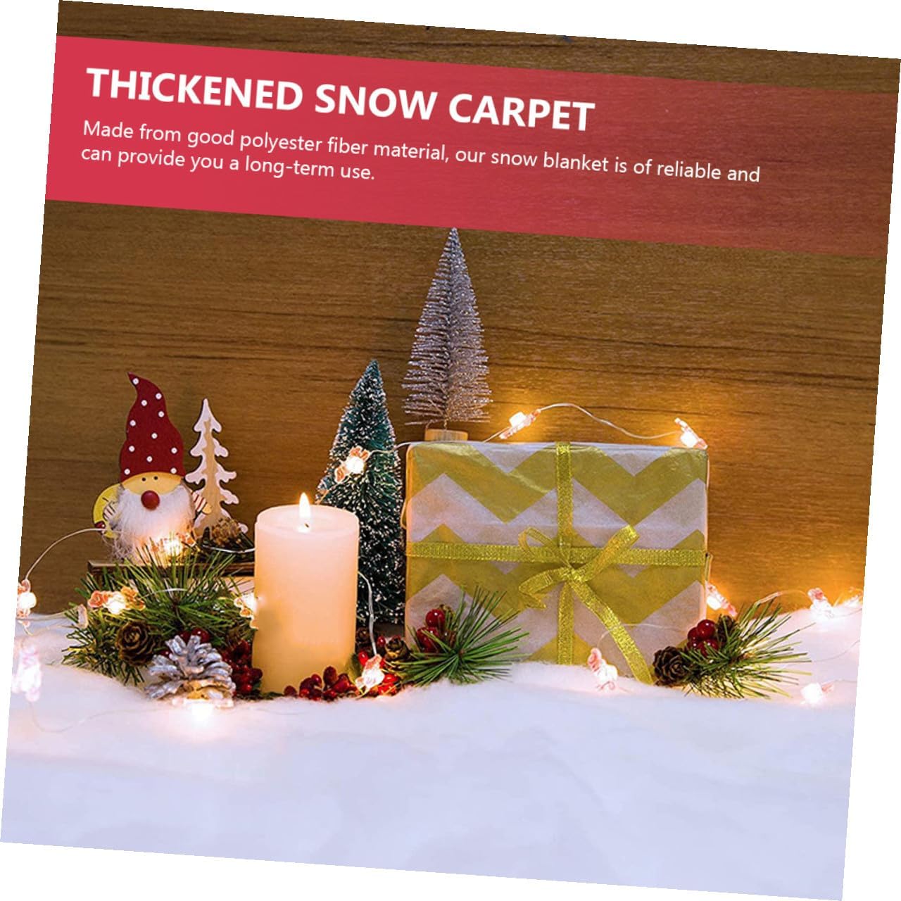 2pcs Thickened Artificial Snow Carpet Decorative Snow Blanket for Christmas Party DIY Simulation Winter Home Decor