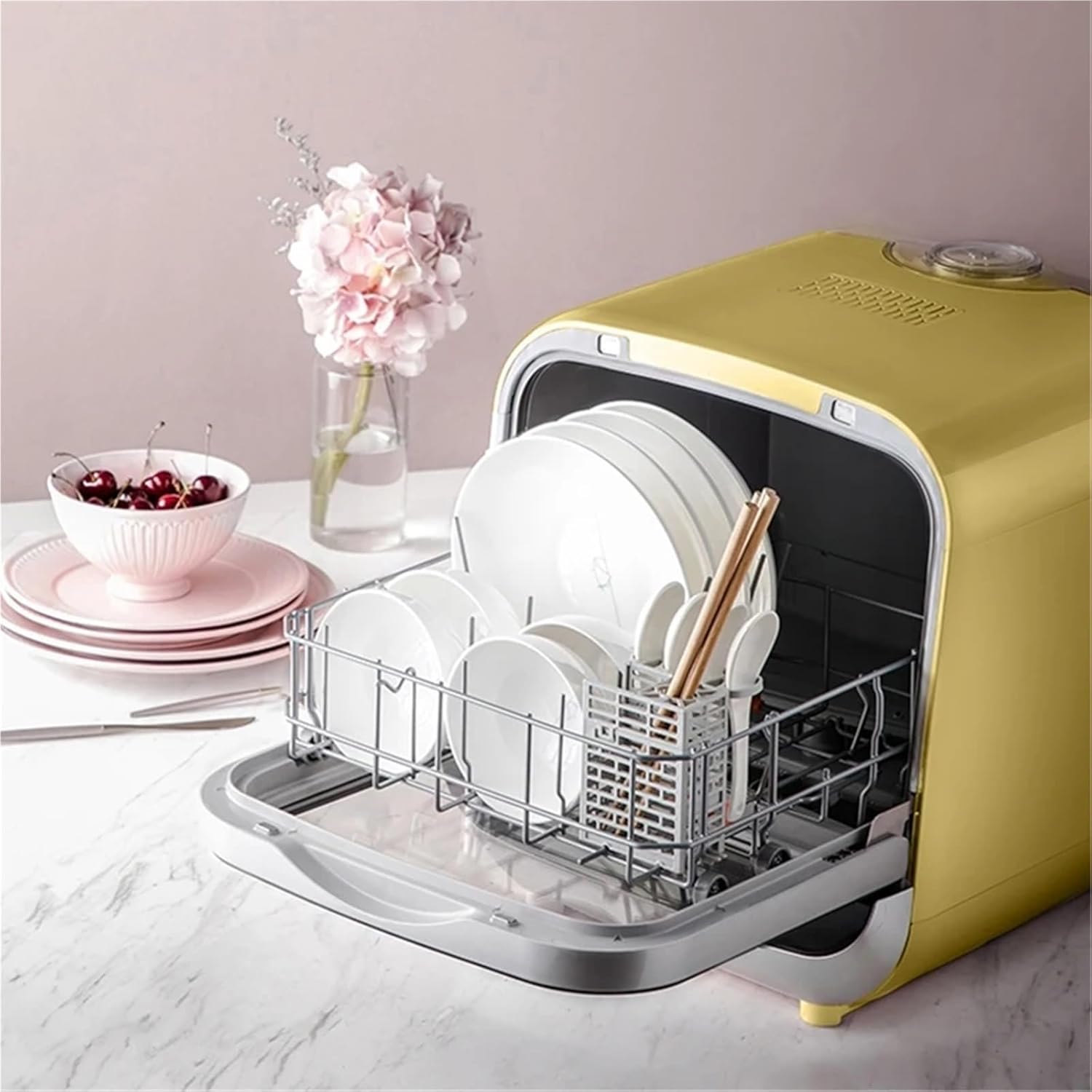 Countertop Dishwasher. Stand-alone Dishwasher Automatic Household Desktop Mini Small Intelligent Dishwashing Machine Free Installation .Space Saving