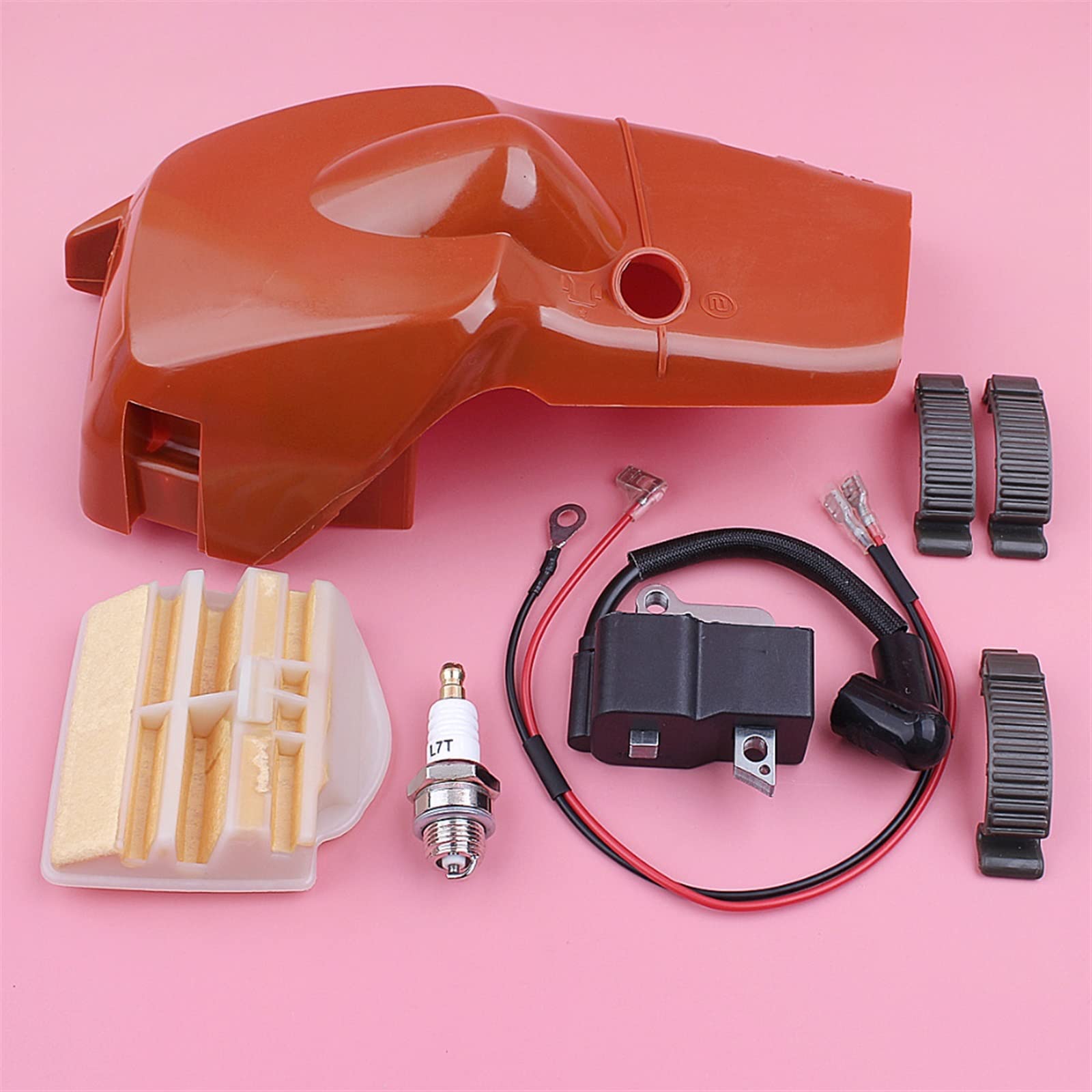 Tapa de cilindro superior bobina de encendido apta for Husqvarna 445 450 Snal Clip hebilla filtro de aire bujía motosierra reemplazar pieza de repuesto