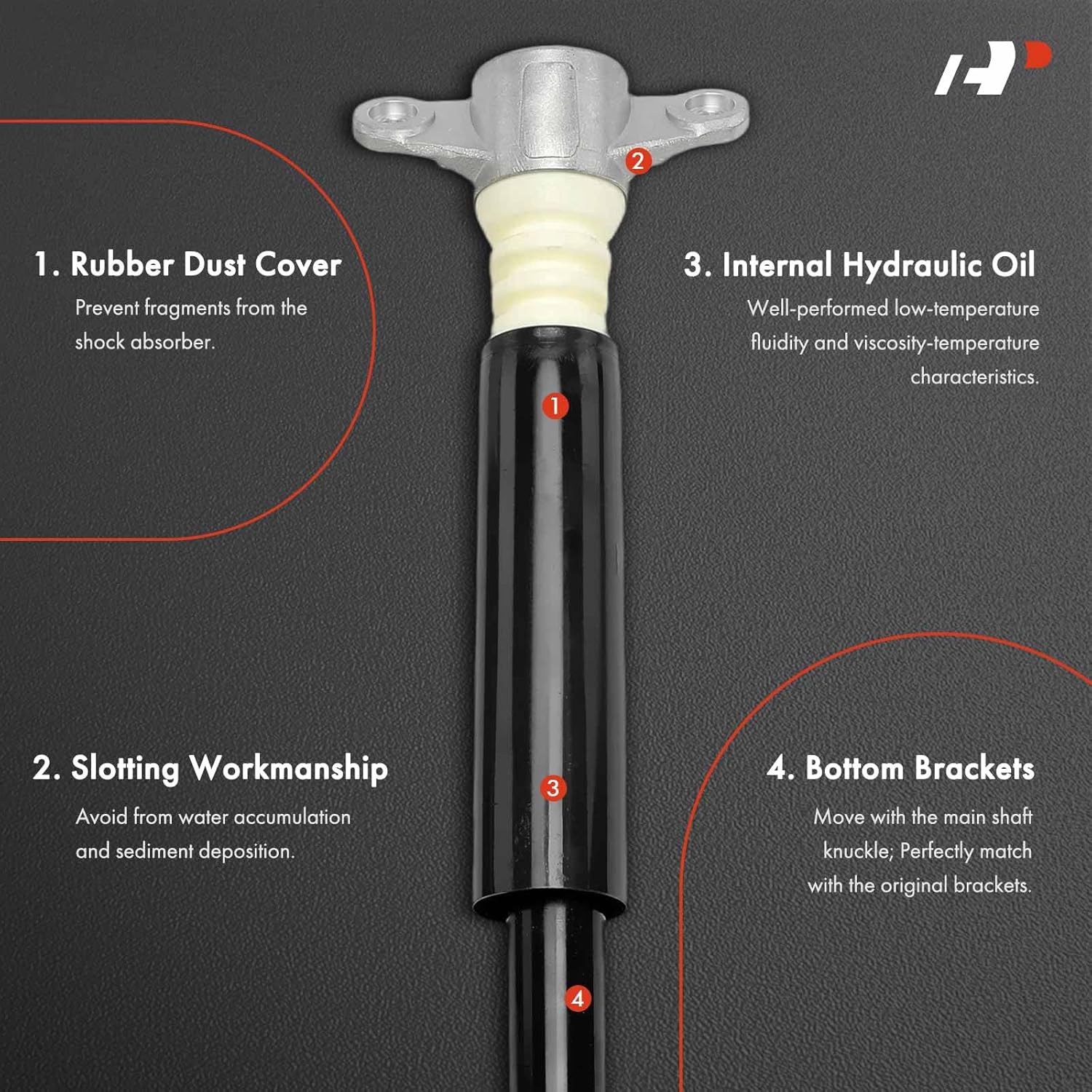 A-Premium Rear Suspension Shock Absorber Compatible with Hyundai Kona 2018 2019 2020 2021 2022, FWD, 2-PC Set