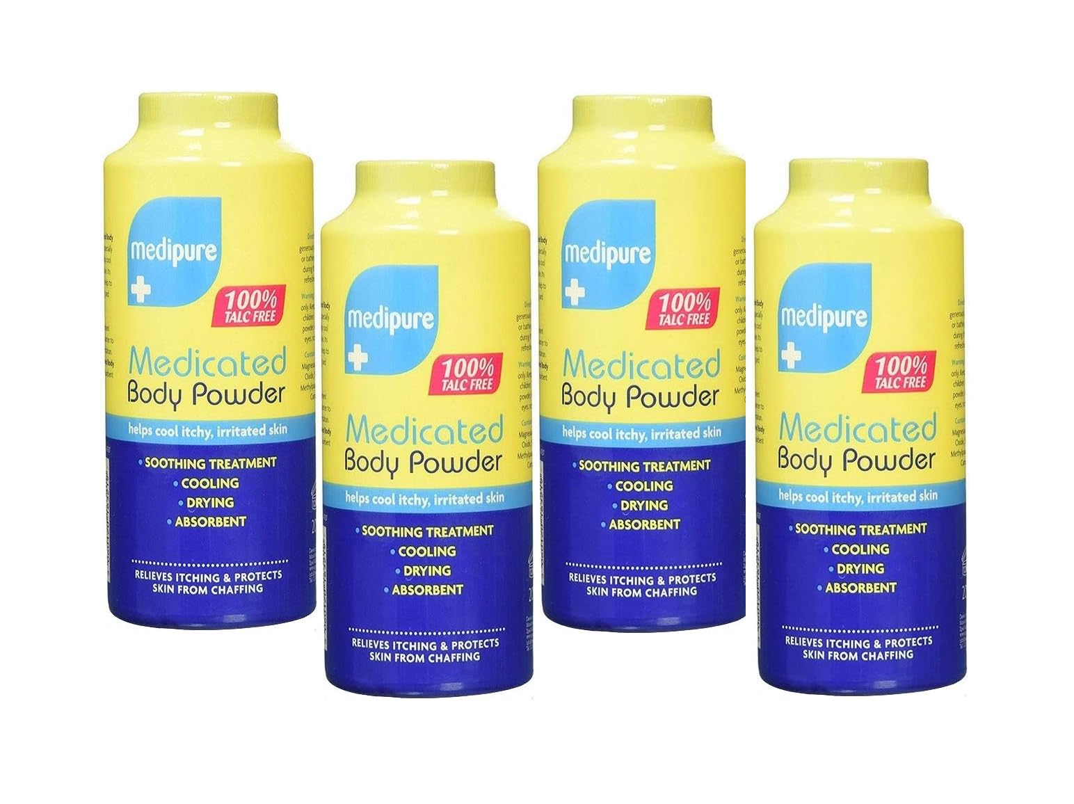 Medicated Body and Baby Powder - 100% Talc-Free Skin Protection and Soothing Relief, 4 Pack - Gentle, All-Natural Formula for All-Ages Care, Ideal for Sensitive Skin