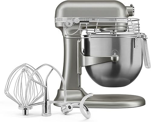 Vista 23 de KitchenAid Serie comercial de 8 cuartos de galón Bowl-Lift Stand Mixer con protector de tazón de acero inoxidable - KSMC895 Negro (Onyx Black)