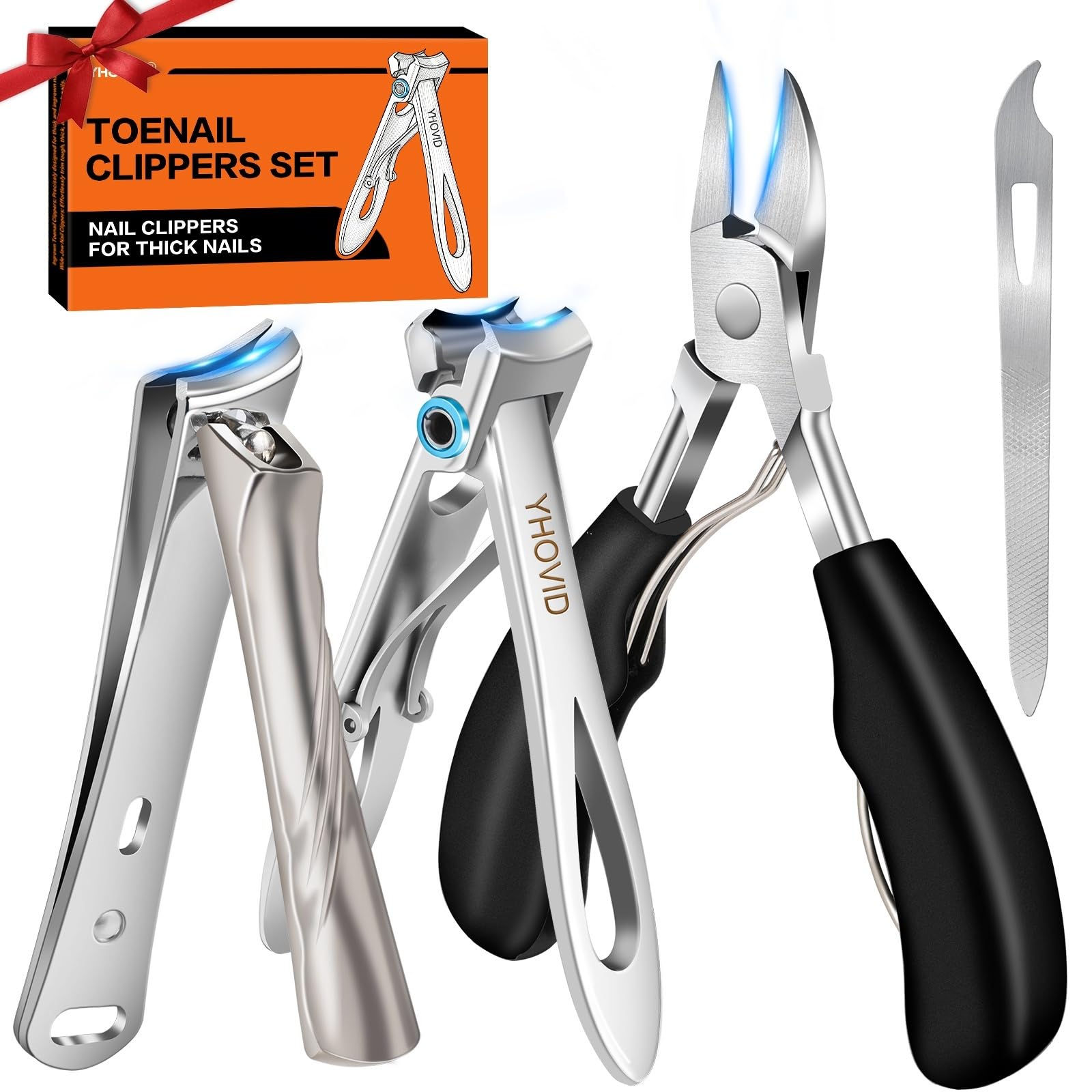 Photo 1 of Toe Nail Clippers for Men, Toenail Clippers for Thick Nails for Seniors, German Ultra Sharp Stainless Steel Fingernail Clipper with Catcher, Heavy Duty Ingrown Nail Cutter Long Handle with Wide Jaw