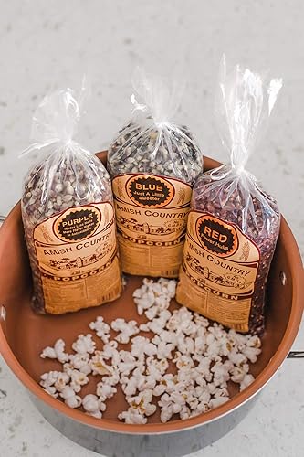 Miniatura 4 de Amish Country Popcorn  Bolsas de 3 a 1 libra  Granos de palomitas de maíz morados, rojos y azules  Anticuado, sin OMG y sin gluten (bolsas de 3 a 1