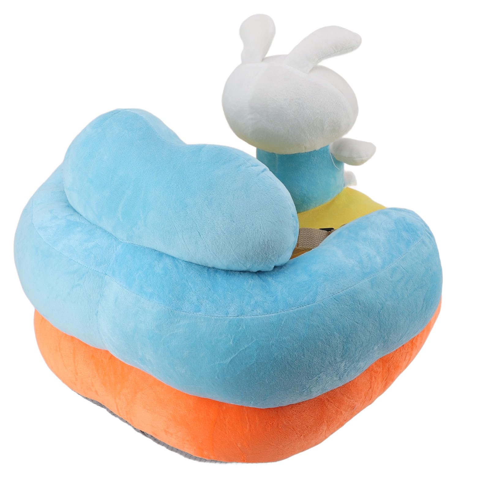 Generic Miękkie Pluszowe Siedzisko do Siedzenia dla Niemowląt Krzesło do Nauki Siedzenia z Regulowanym Kątem dla Niemowląt Wygodna, Stabilna Konstrukcja (Wzór królika)