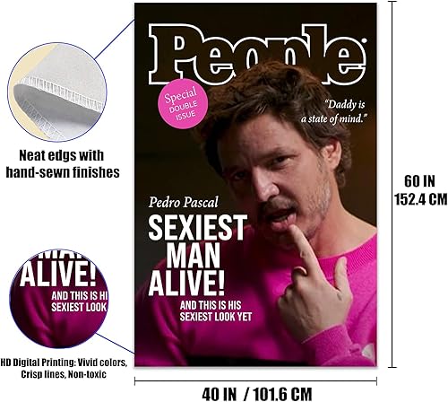 Miniatura 5 de HIFFEY Tapiz de Pedro Pascal, divertido tapiz de pared de 40 x 60 pulgadas, tapiz con texto en inglés "I'm Your Daddy" para colgar en la pared,