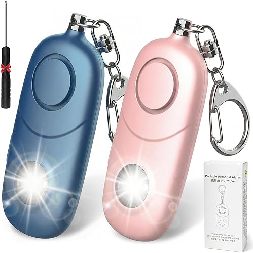 Miniatura 11 de Alarma personal para mujeres, llavero de alarma: Qoosea 4 unidades de llavero de emergencia de 135 dB sirena con luz estroboscópica para mujeres,