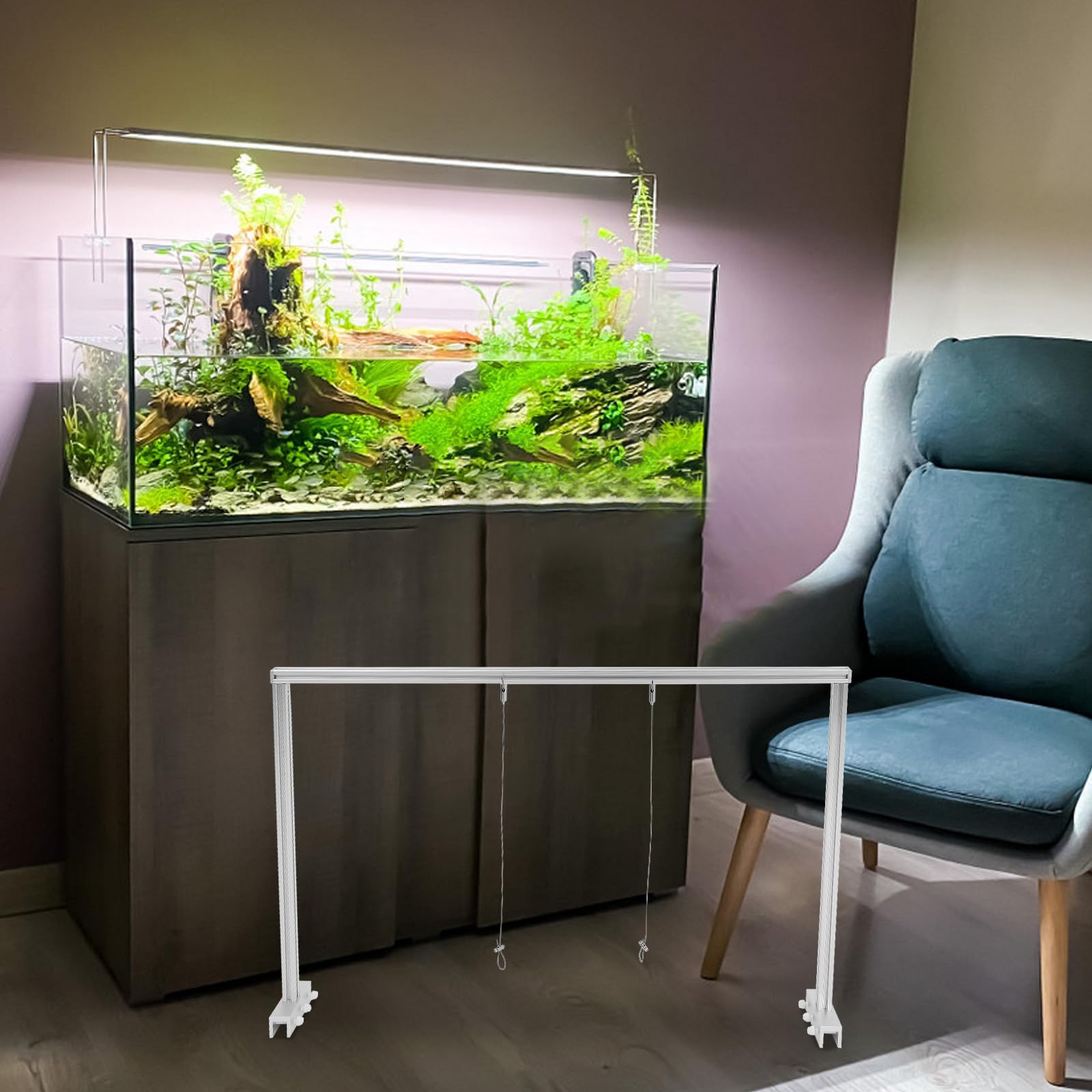 FRCOLOR Aquarium Hängehalterung aus Aluminiumlegierung Verstellbares Lichtgestell für Aquarienlampen Stabile Halterung für Süßwasser Aquarium Becken 1 Satz