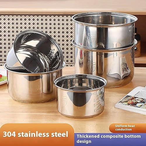 Miniatura 9 de Olla interior de acero inoxidable, olla de repuesto antiadherente, ajuste duradero y universal para múltiples cocinas, calentamiento uniforme para