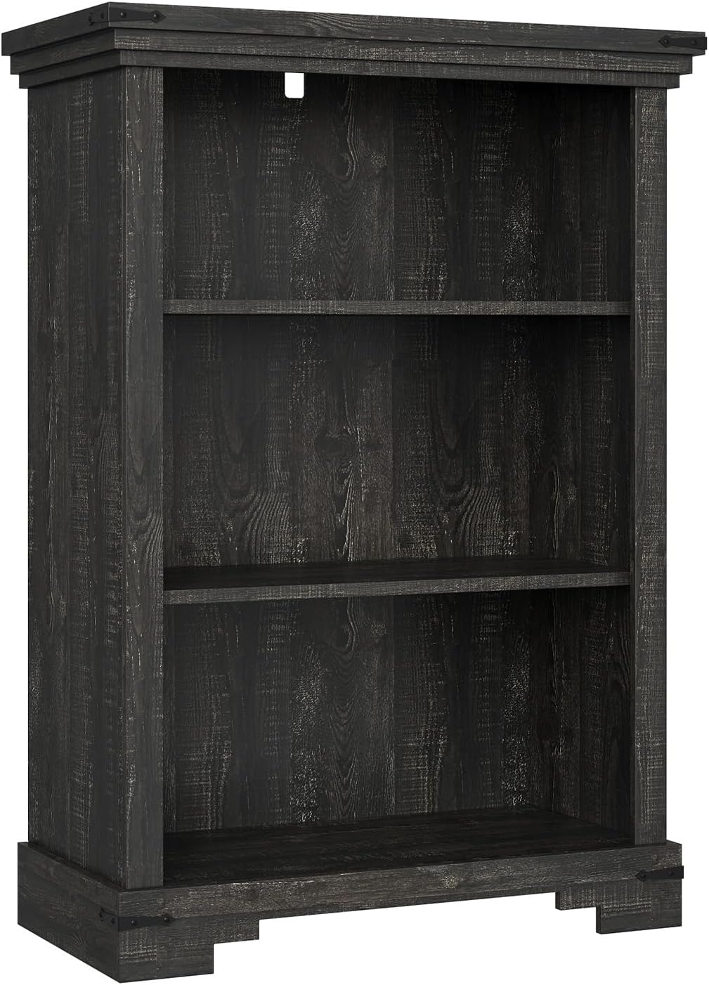 3段 ファームハウス 本棚 オープン収納 &amp; 調節可能な棚1枚 奥行き9.8インチ x 幅26インチ x 高さ38インチ 木