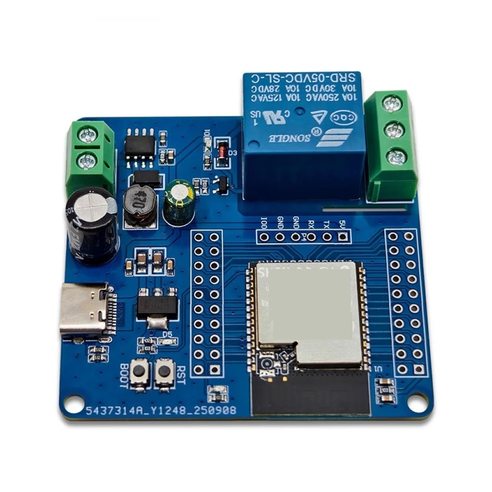 Modulo relè PLC WF BT Modulo relè singolo ESP32S3 Alimentazione USB + UART Masterizzazione 2x20Pin Scheda di sviluppo riservata
