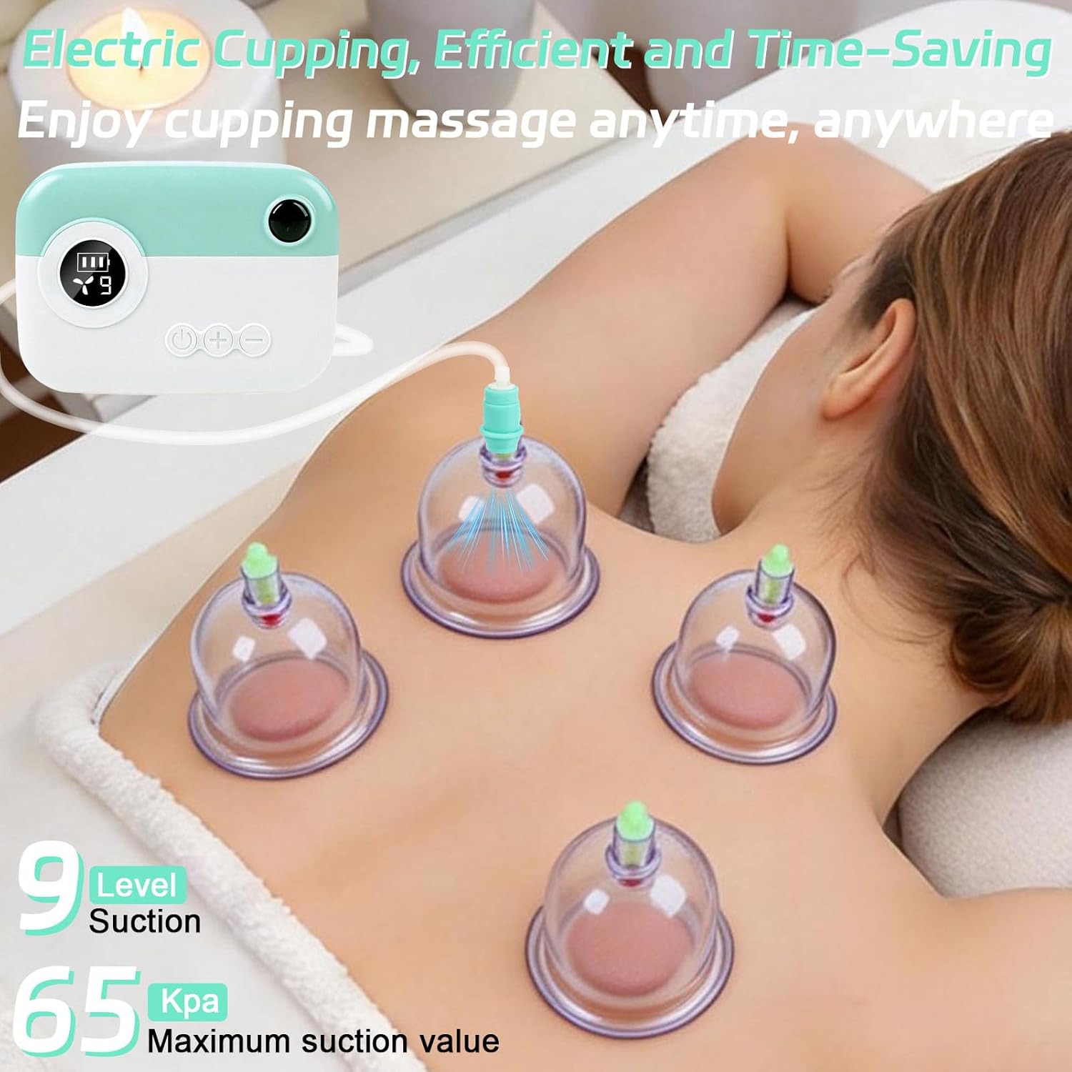 Meifuly Electric Cupping Therapy Massager Set, Vacuum Cupping Kit with 12 Cups for Back Massage and 2 Cups for Facial Finger Massage