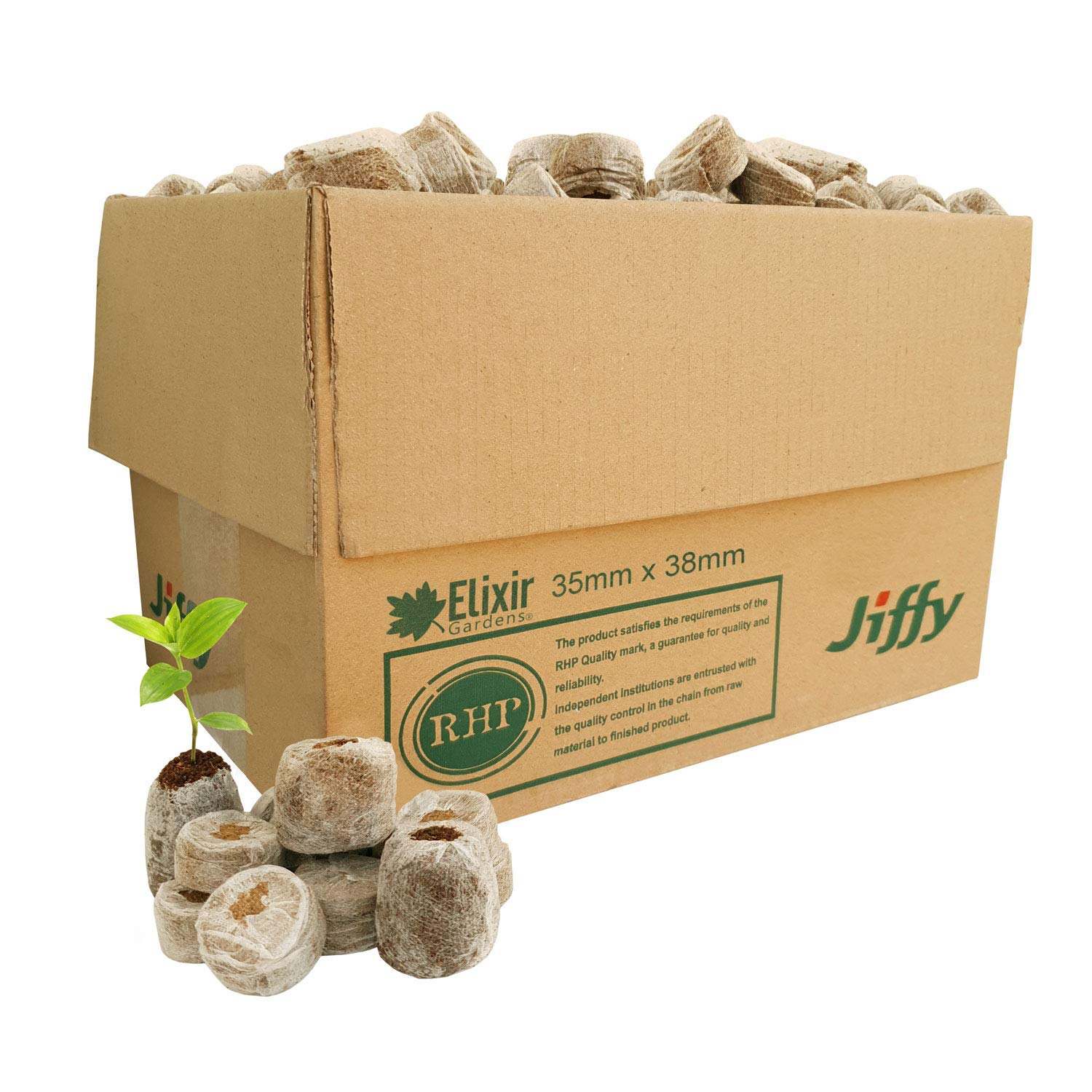 Elixir Gardens ® Jiffy 7C Peat Free Coir Plug Propagation Pellets 35mm x 38mm x 100