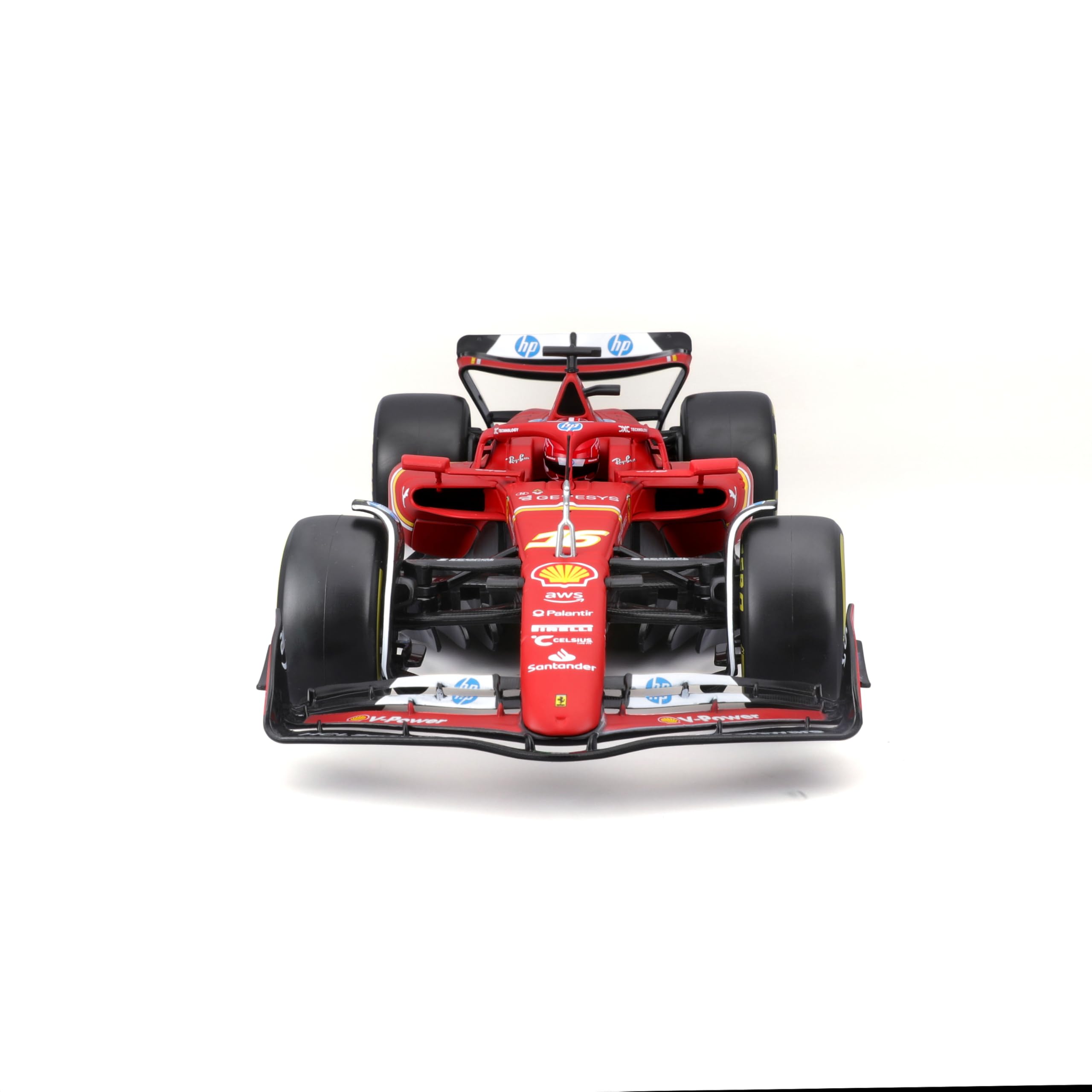Bburago Formula 1 F1 Ferrari SF-24 Race Car, Leclerc with Helmet, 1:18 Scale - Image 3