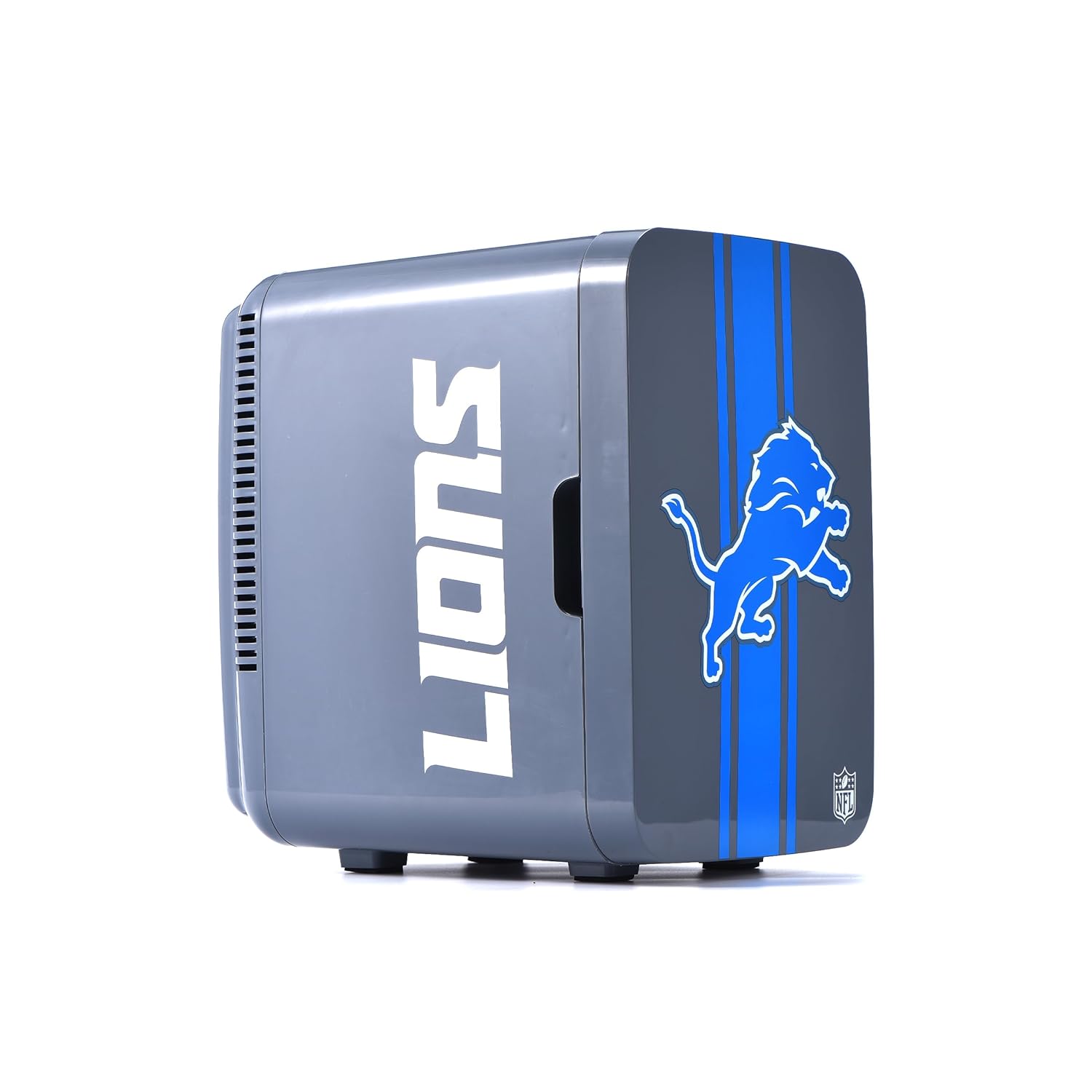 Ukonic NFL Detroit Lions 15-Can Mini Fridge 10L – AC/DC Powered, Official Team Colors & Logo, Portable Cooler for Tailgates, Home, Office, or Car