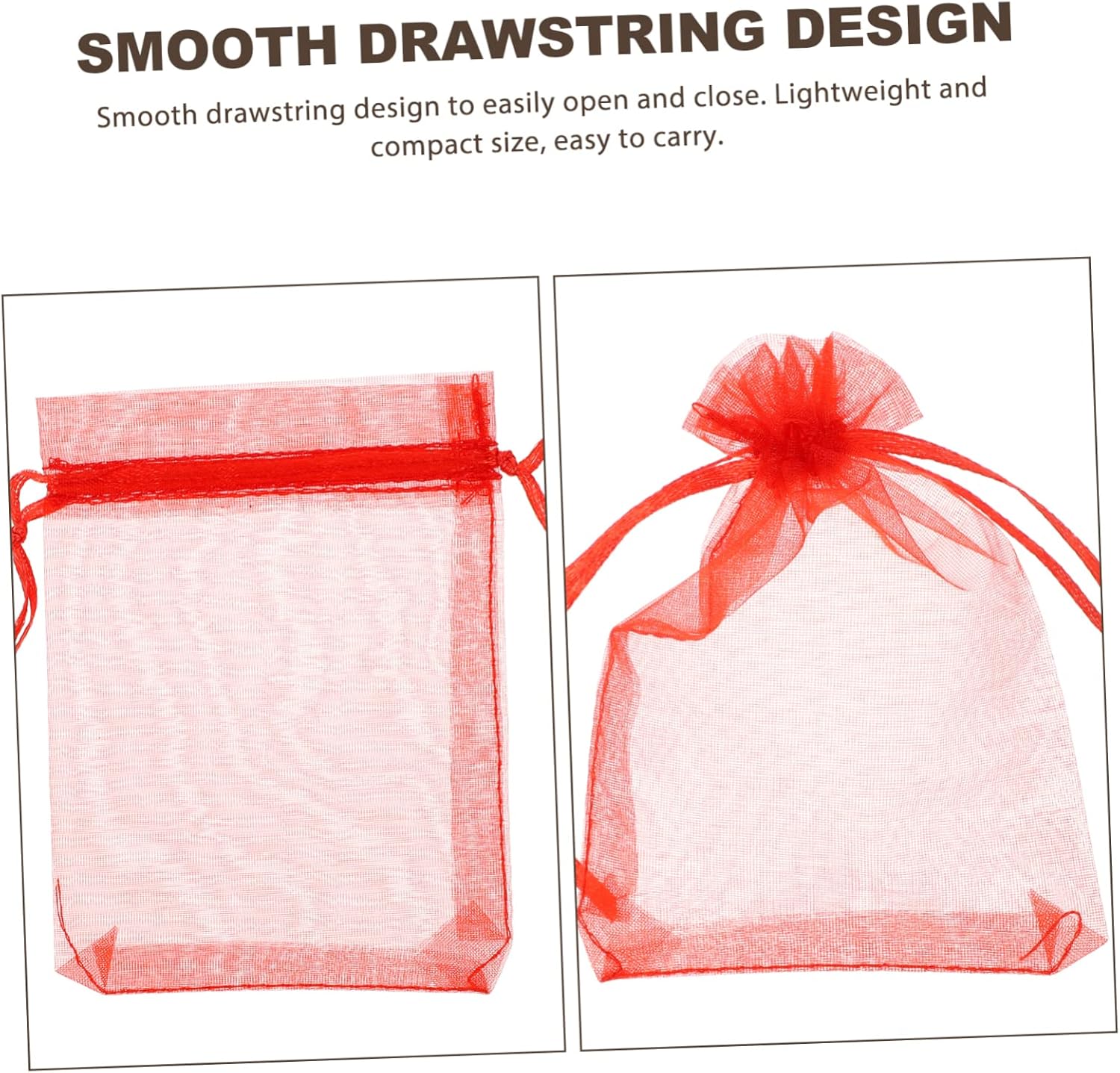 FRCOLOR 400pcs Organza Drawstring Bags Mesh Pouches for Candies Jewelry and Wrapping Lightweight and Convenient Festival Favor Bags