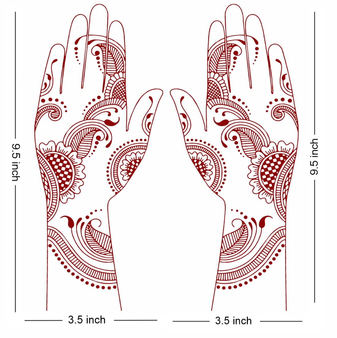 Temporary Tattoowala Flower Henna Mehndi Design Temporary Tattoo Sticker For Girls And Women Tattoo 1 Pair For Both Hand Tattoo 1