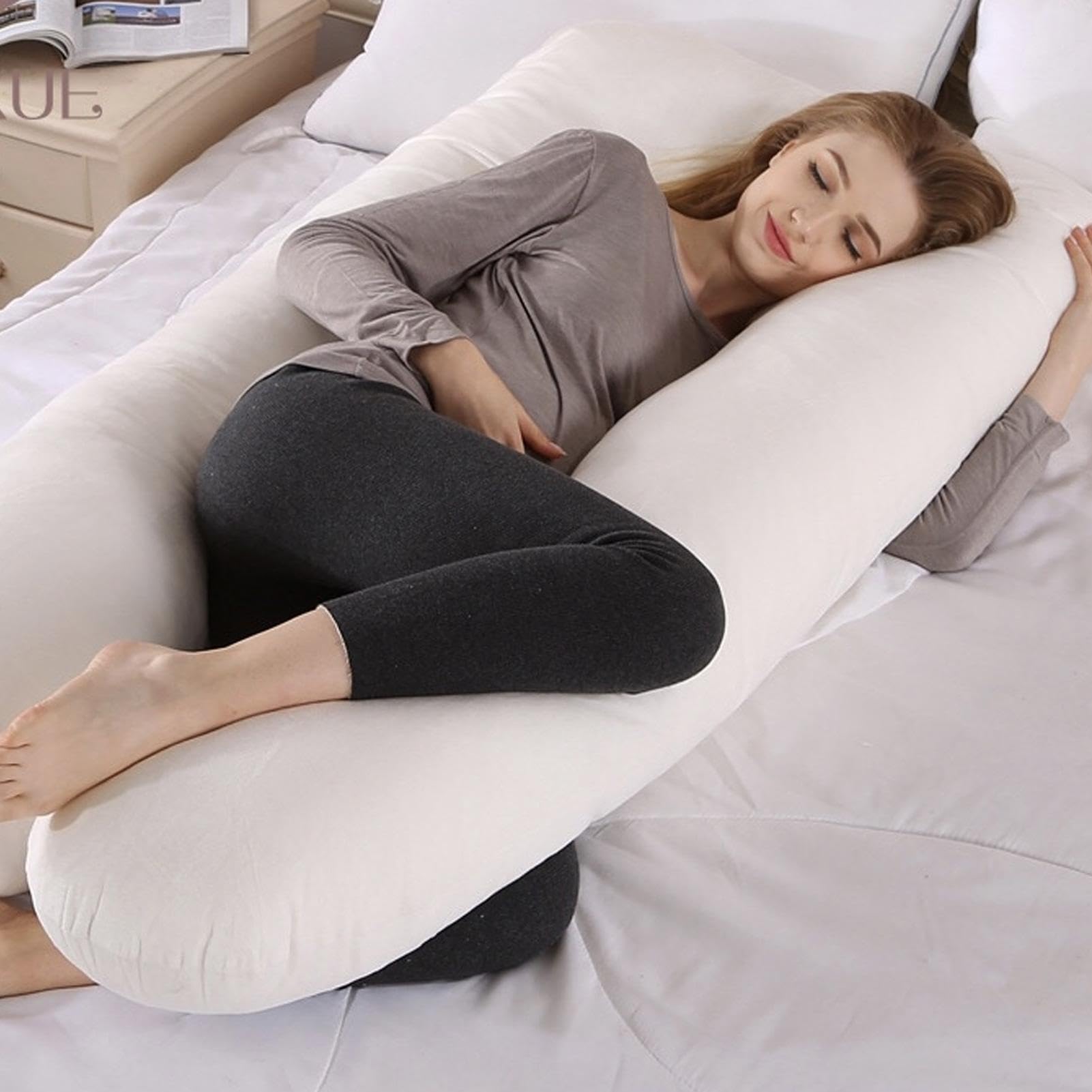 Almohada de embarazo en forma de U, almohada de cuerpo entero