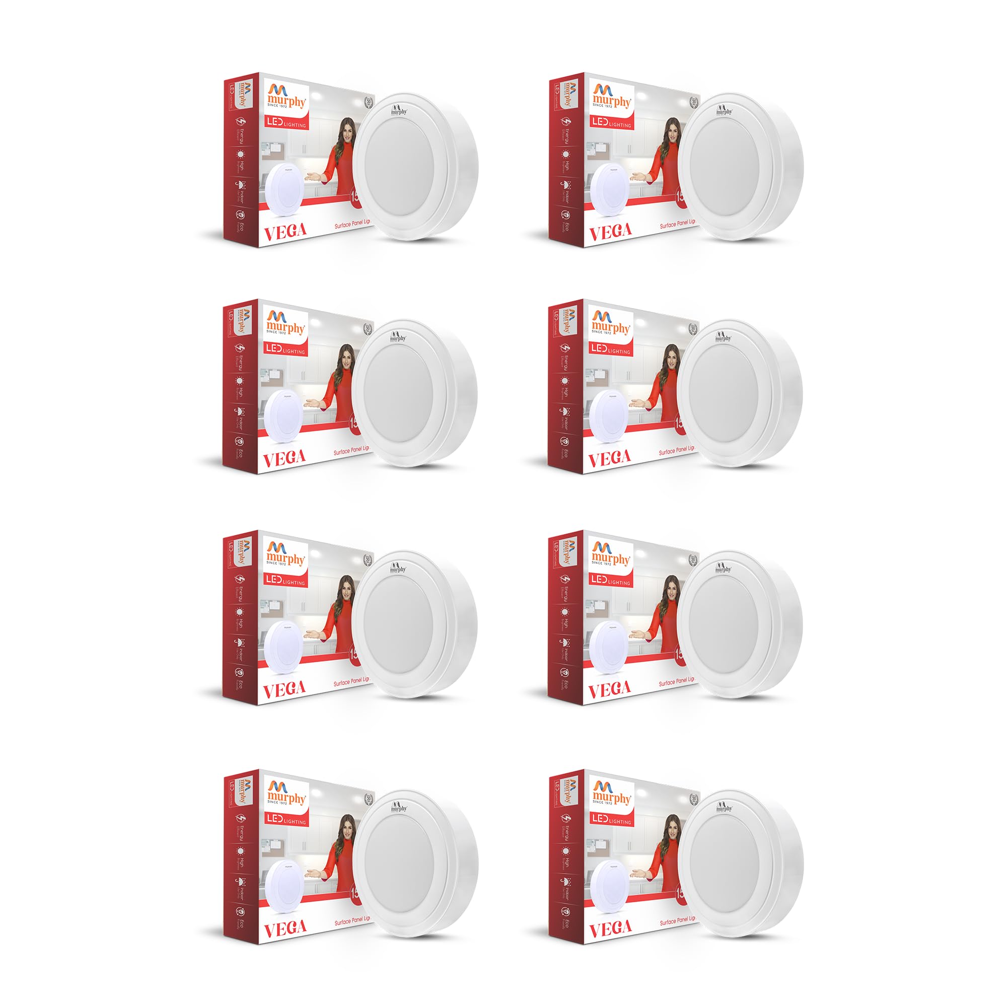 Murphy 10W Vega Round Surface LED Panel Light, Warm White, Pack of 8(Plastic) (B07K5S9HSD) Amazon Price History, Amazon Price Tracker