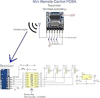 Vista 5 de QIACHIP Módulo RF Inalámbrico de 433MHz Receptor y Transmisor Control Remoto Integrado Código de Aprendizaje 1527 Decodificación Salida de 4 Canales