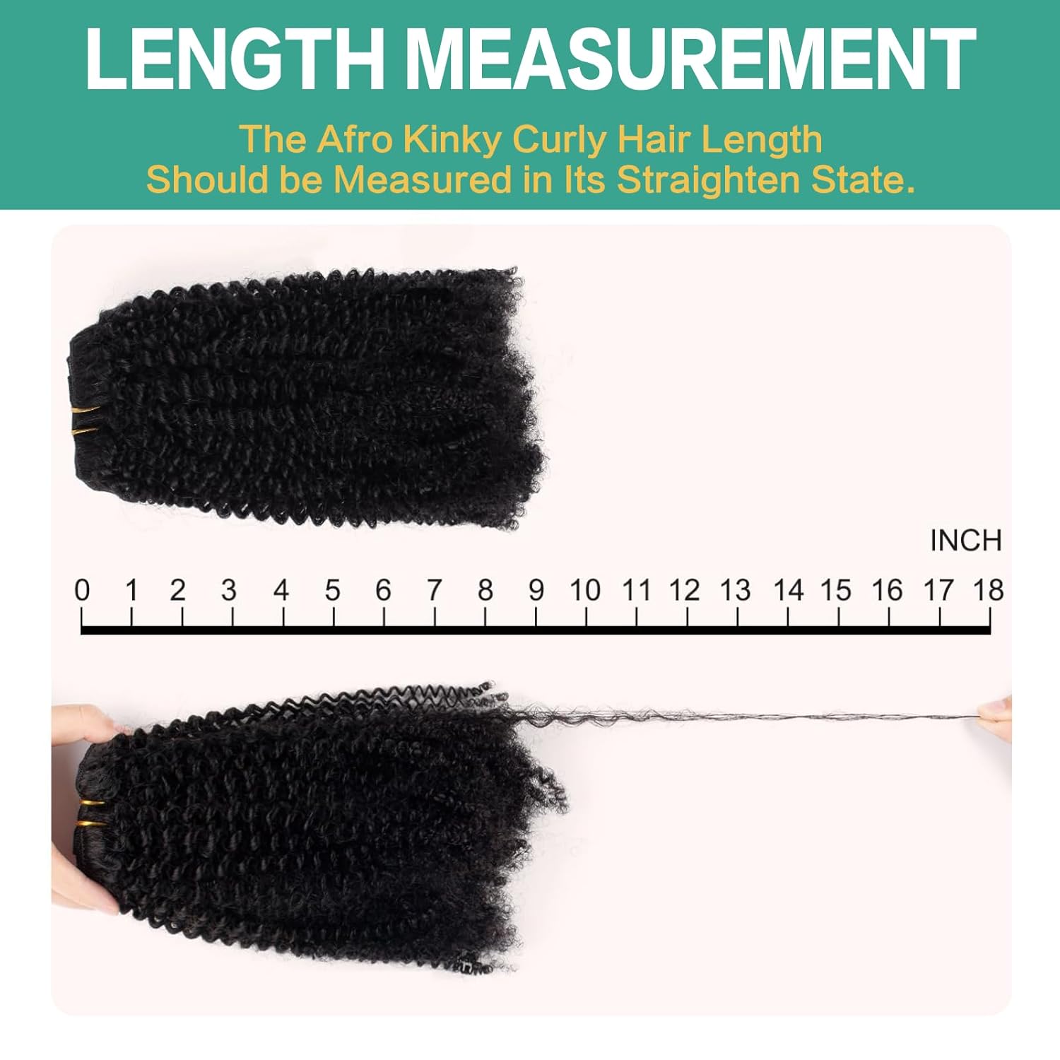 Kinky Curly Clip ins Human Hair 3C 4A Curly Clip in Hair Extensions Full Head for Black Women 8Pcs with 20Clips Natural Black Color 20 Inch - Image 5