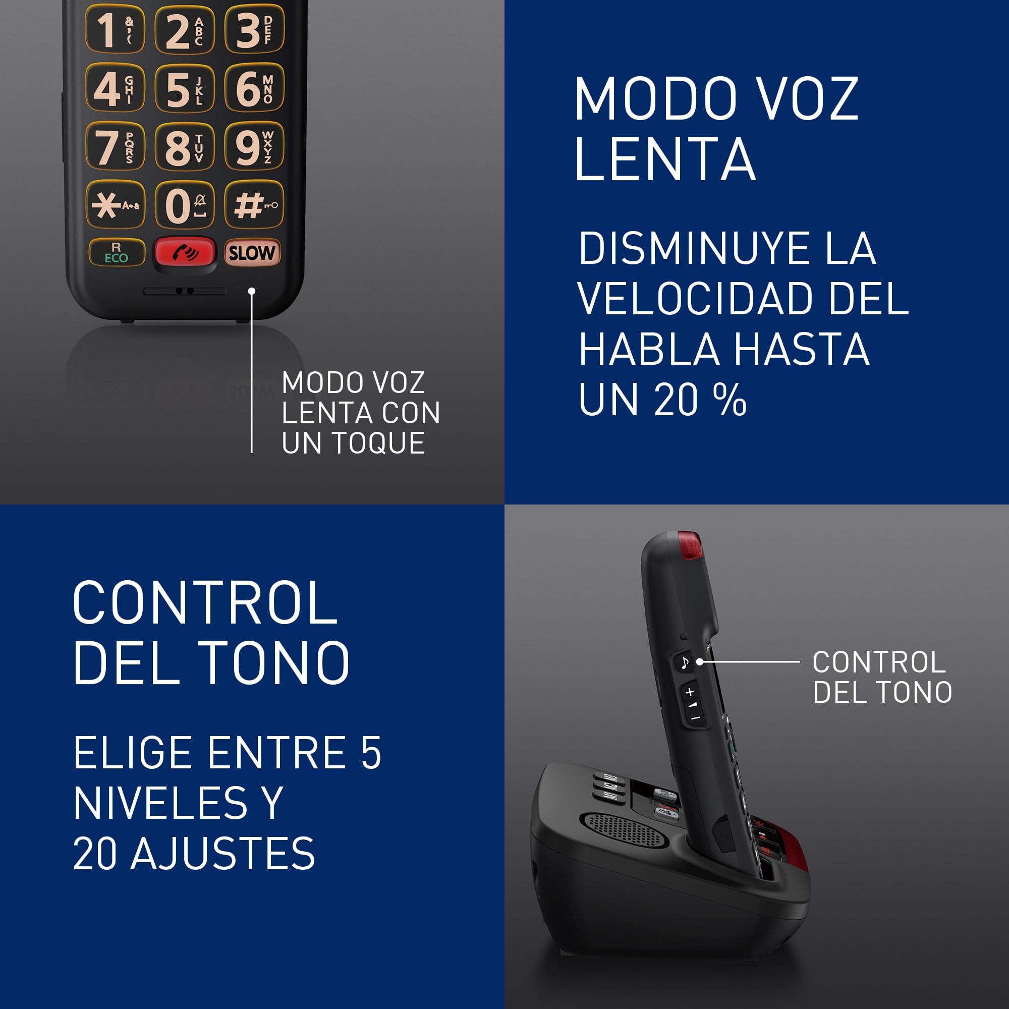Panasonic KX-TGM420 Bezprzewodowa cyfrowa odbierająca telefon, prosta podstawowa i słuchawkowa, LCD, głośna głośność, tryb powolnej rozmowy, kompatybilny z aparatami słuchowymi, blokuje niechciane