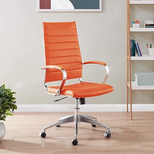 Miniatura 2 de Modway Jive Silla de oficina giratoria ejecutiva con respaldo alto y brazos en naranja